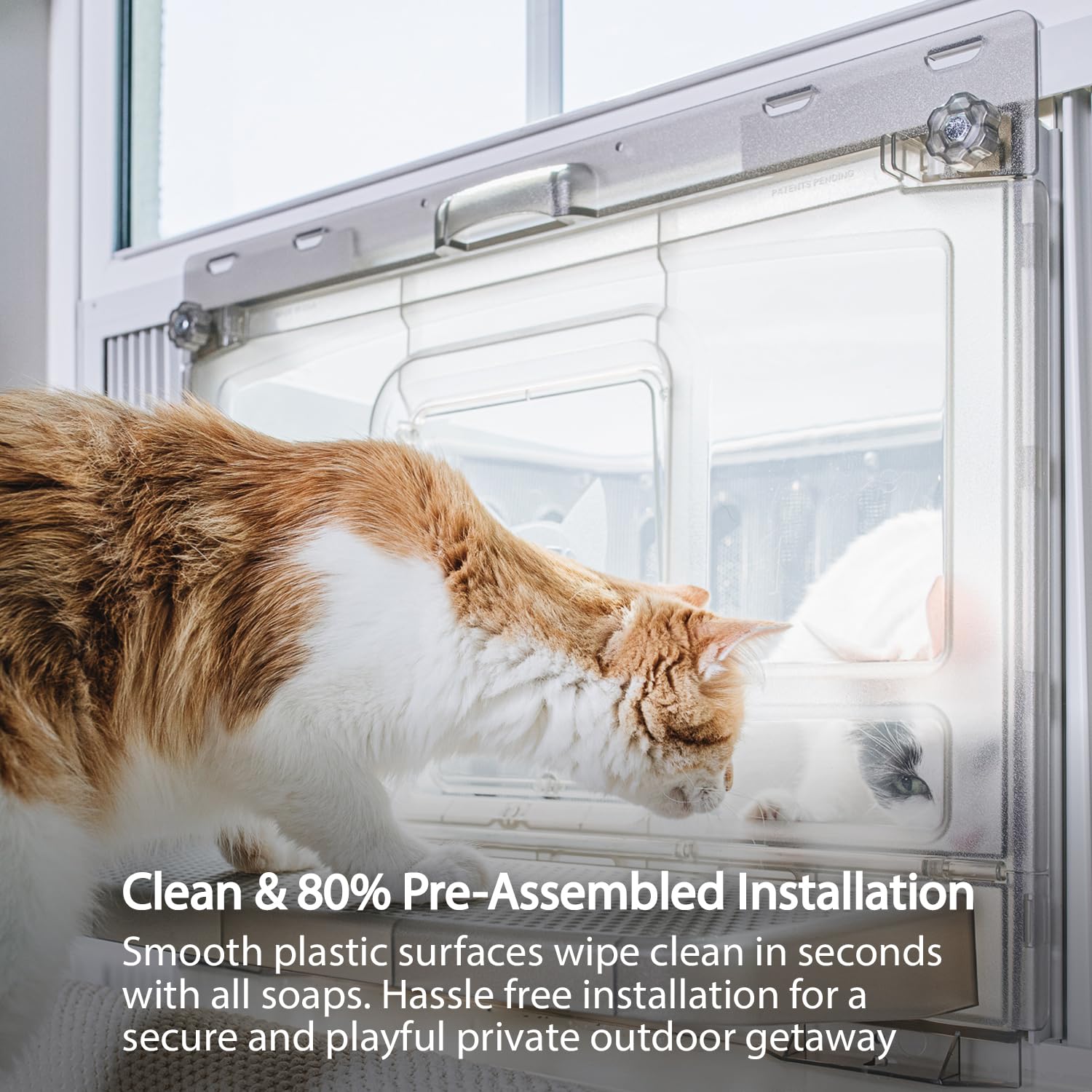 Window Catio & Perch - Premium Outdoor Freedom & Indoor Joy For Cats, Enrichment & Stress Relief, All Weather Comfort, Easy To C