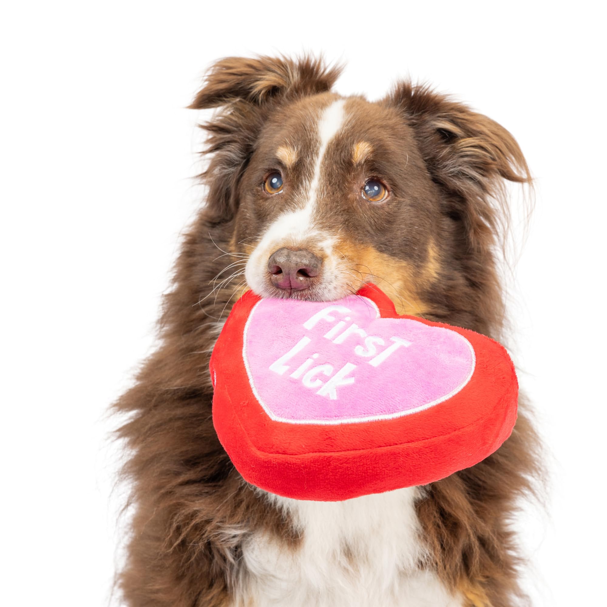 Huxley & Kent For Dogs - First Lick Heart (Small) - Double Sided Valentine'S Day Power Plush Funny Dog Toy With Squeaker - Fun,