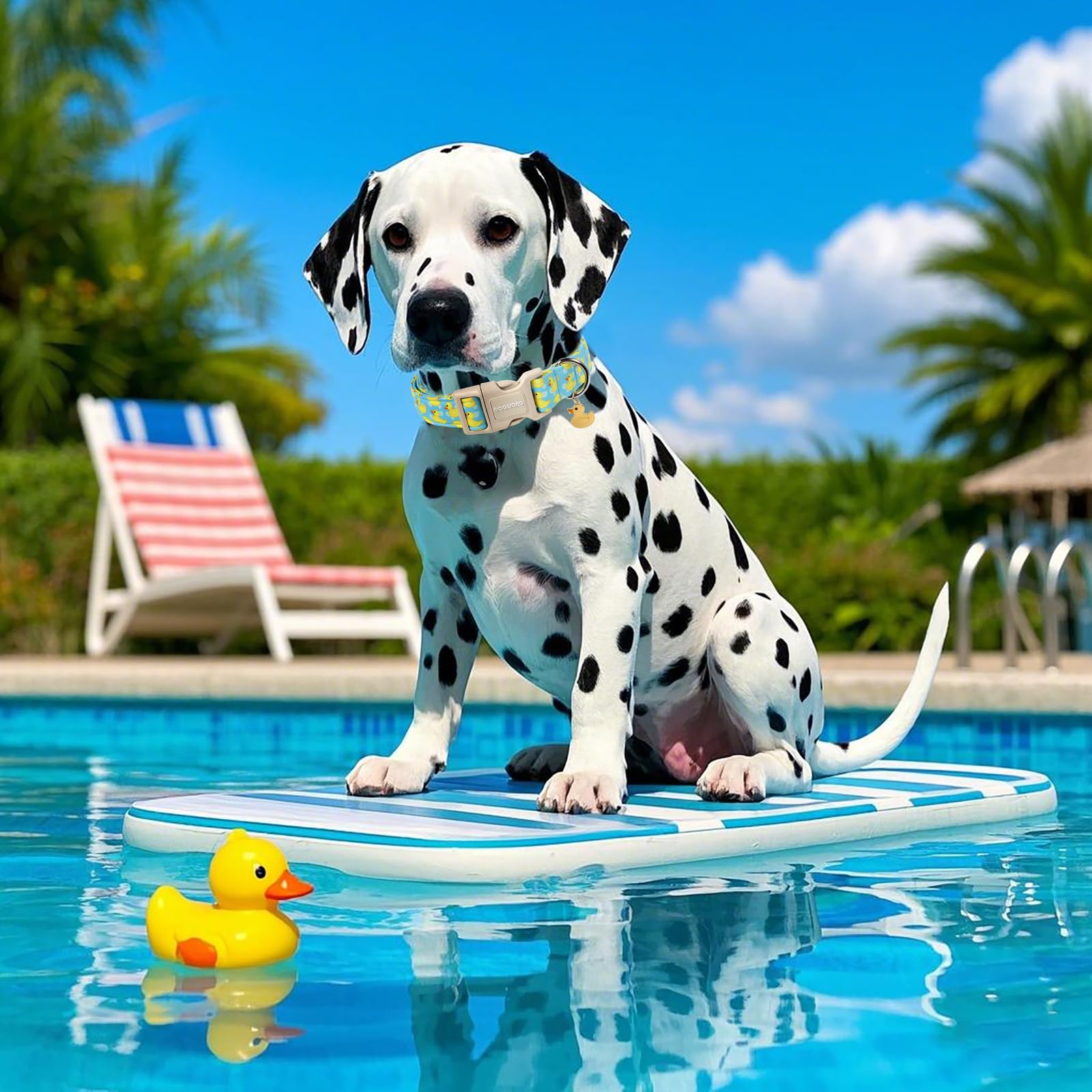 Dogwong Duck Cotton Dog Collar, Summer Cute Dog Collar Durable Soft Beachy Pet Dog Collars Puppy Necklace For Small Medium Large