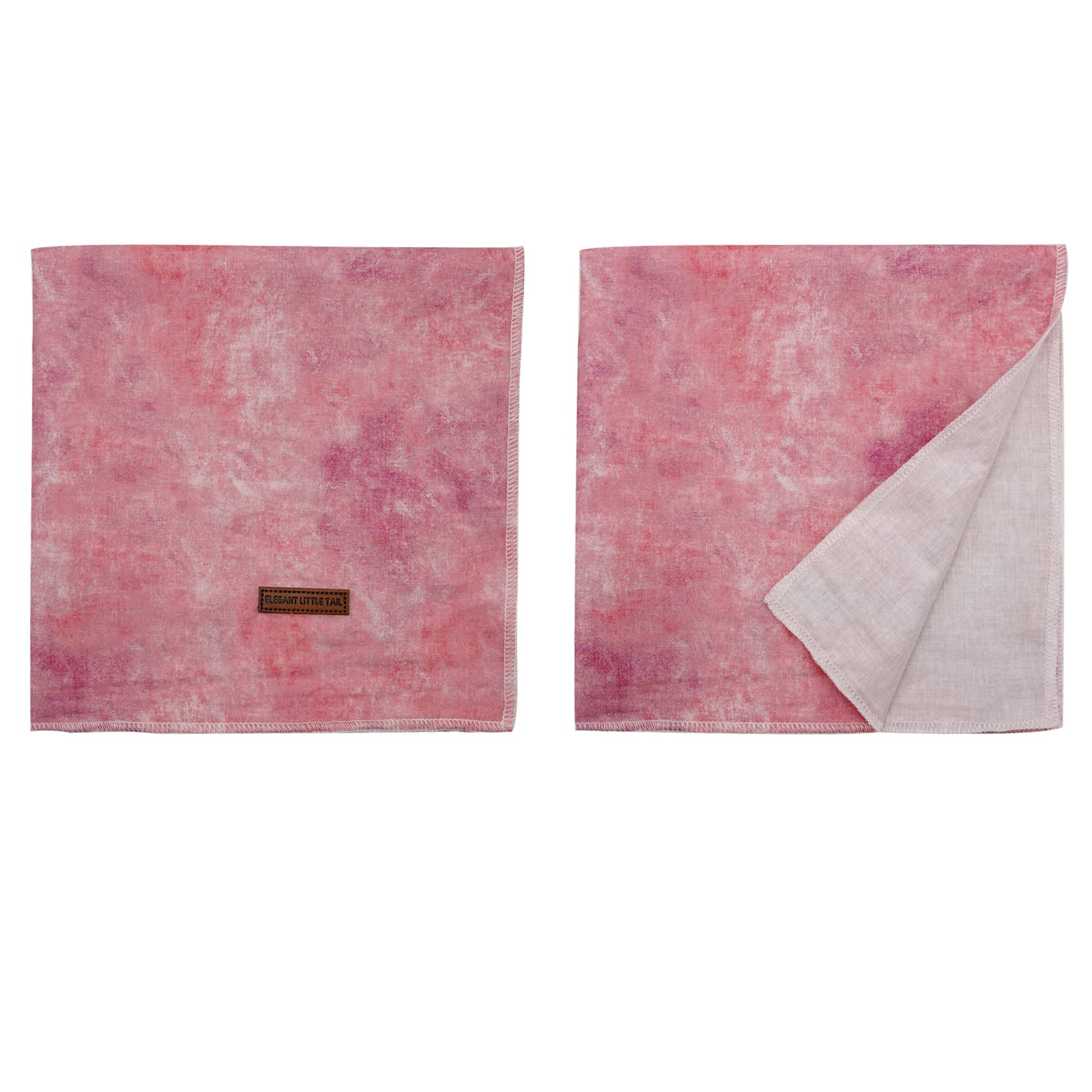 Elegant Little Tail Pink Dog Bandana, Soft Adjustable Square Kerchief For Small Puppy And Cats