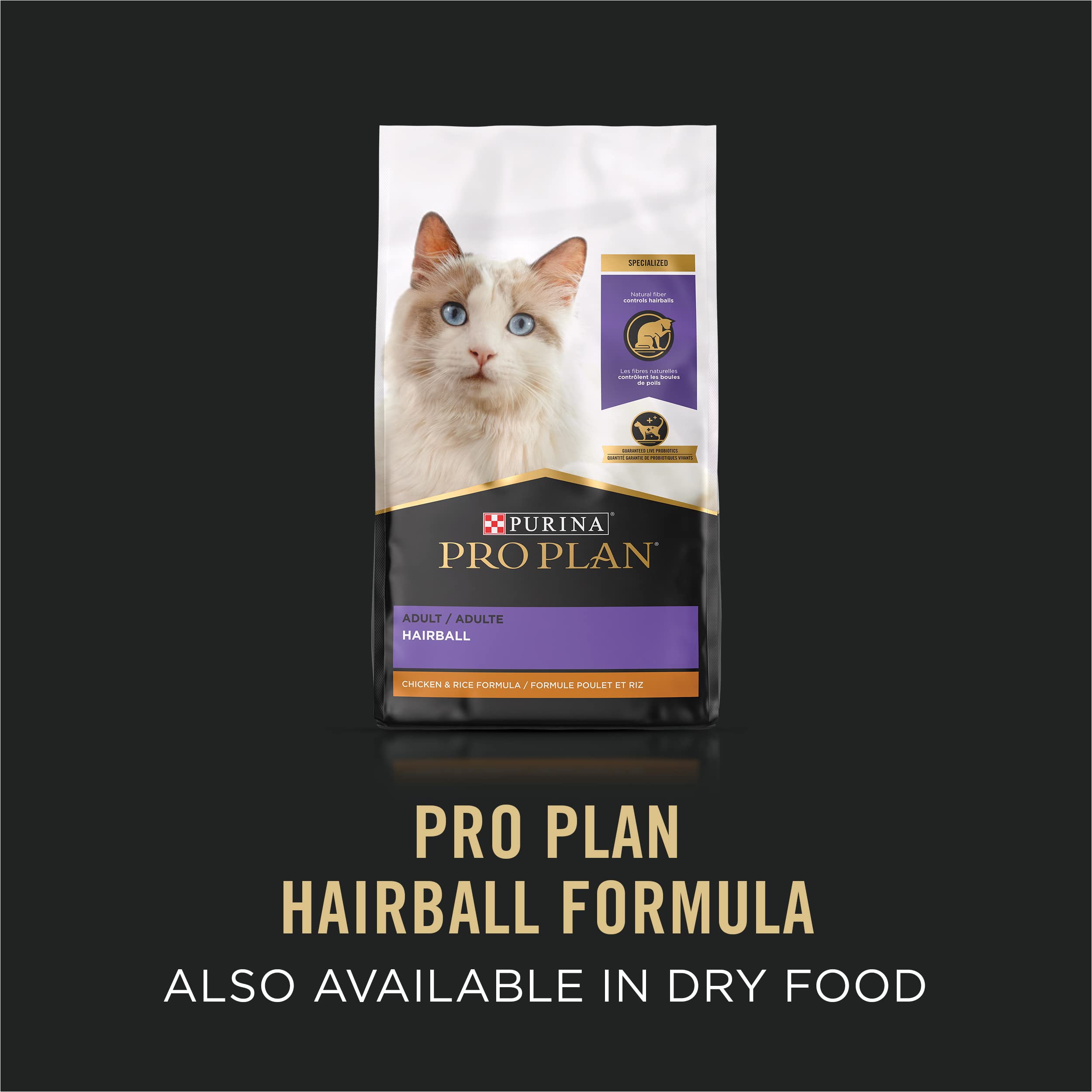Purina Pro Plan Hairball Control Cat Food Wet Pate, Hairball Ocean Whitefish and Tuna Entree - (Pack of 24) 3 oz. Cans