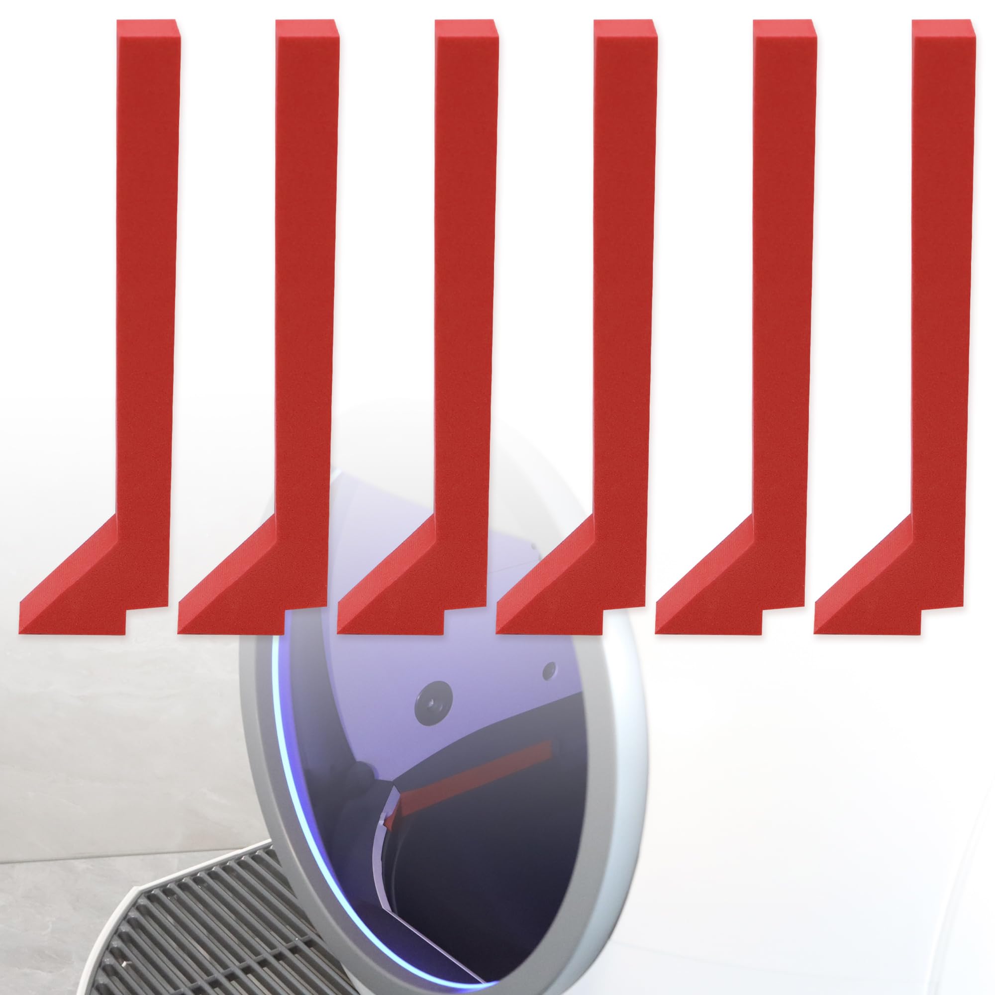 Terixe 6 Pack Red Foams For Els Pet Litter Box, Replacement Parts For Self-Cleaning Cat Litter Box, Precisely Cut Eva Material, 