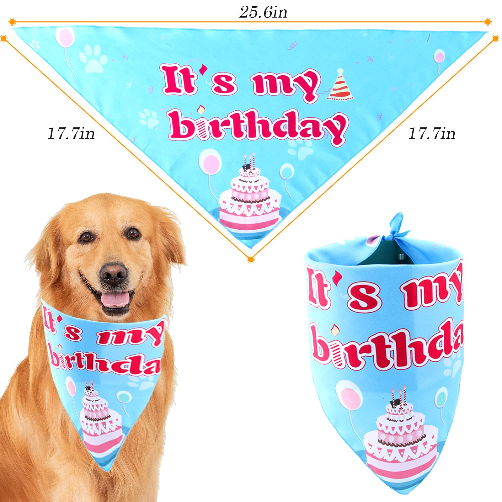 Dog Birthday Party Supplies With Dog Birthday Bandana, Dog Birthday Boy Hat,Scarf, Birthday Banner, Balloons And Bow Tie For Dog