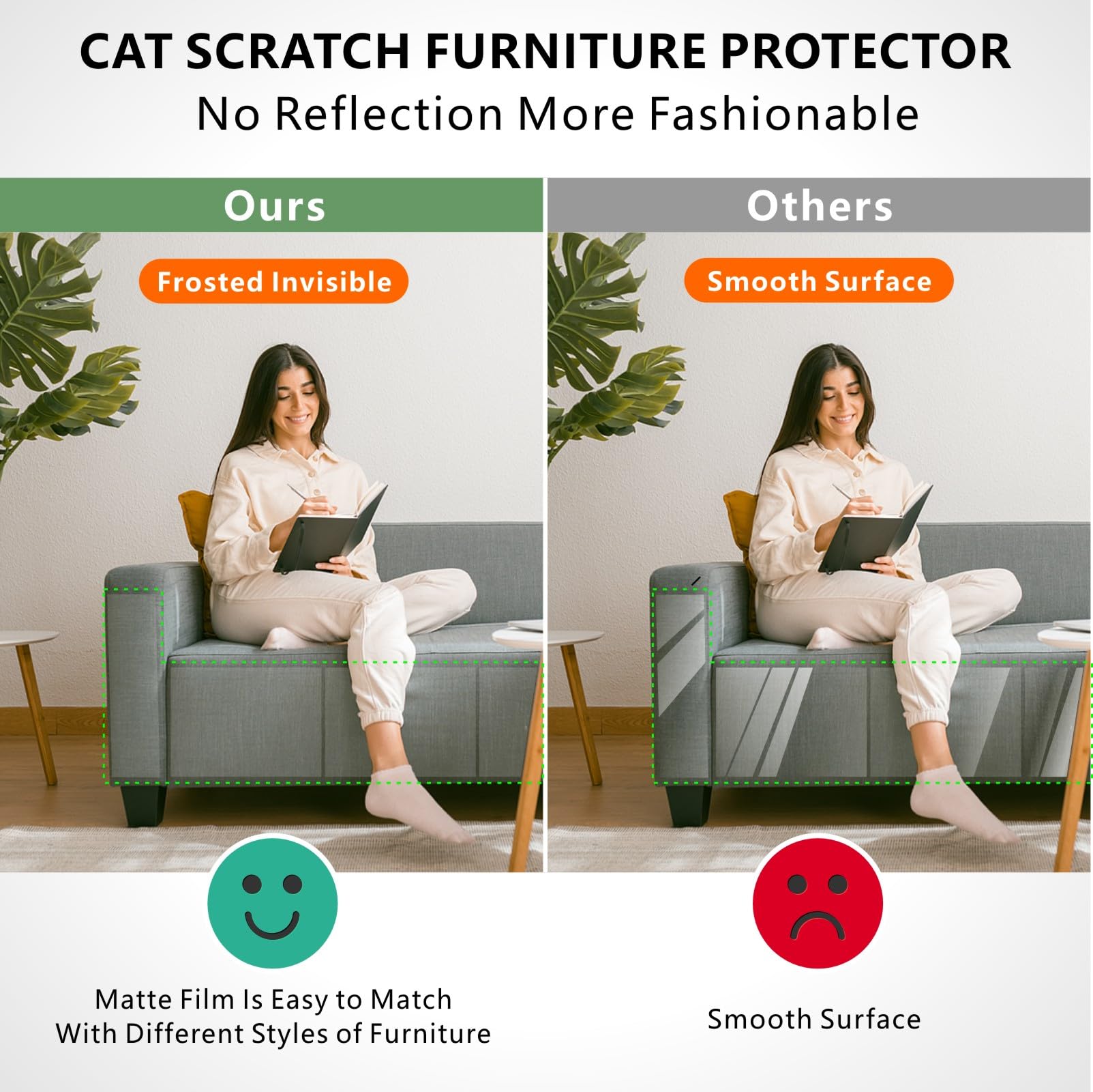 Mioule Couch Furniture Protectors From Cats Scratching Claws, 12 Pack Self-Adhesive Sofa Corner Protectors, Cat Claw Deterrent F