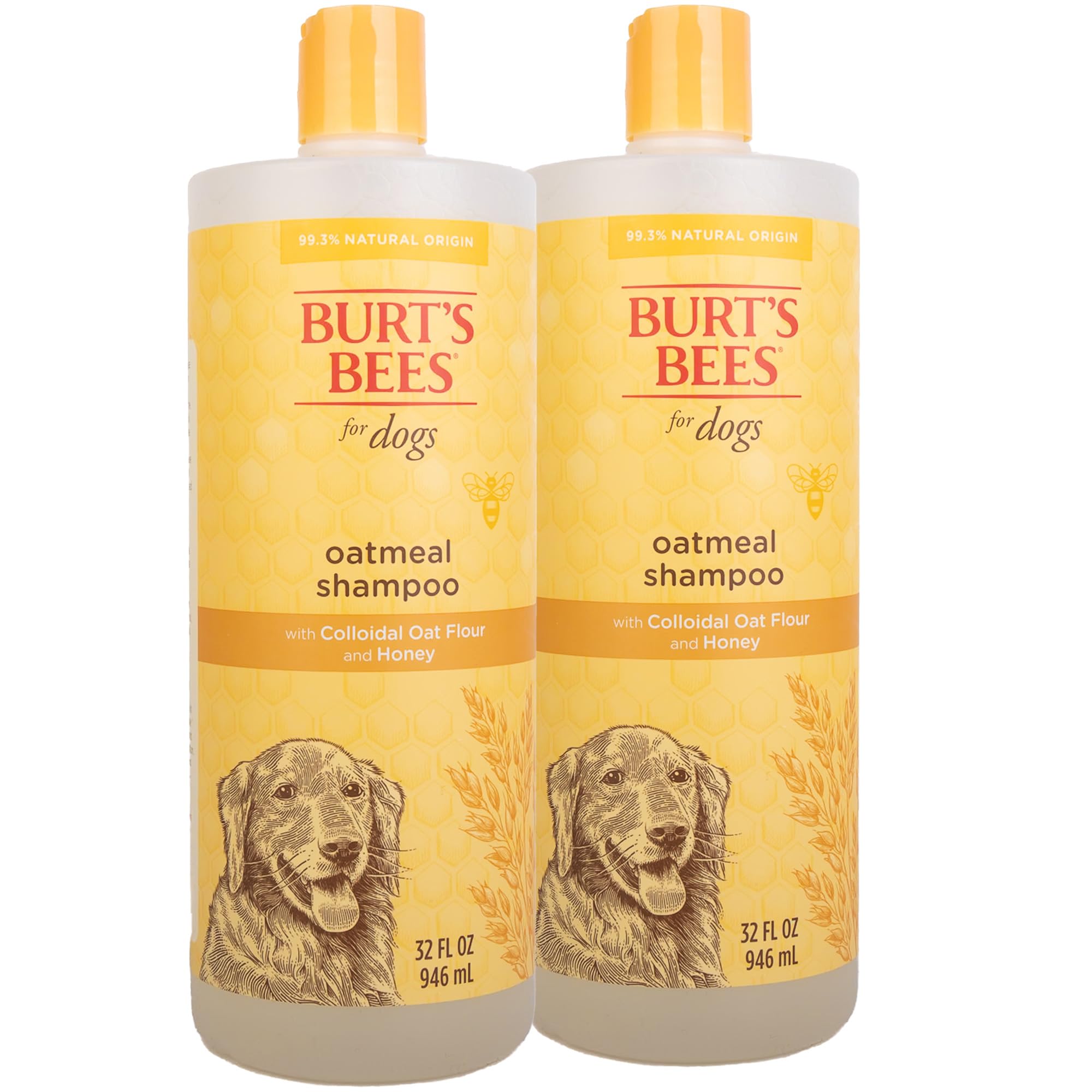 Burt'S Bees For Pets Oatmeal Dog Shampoo With Colloidal Oat Flour And Honey, 2Pk, 95% Natural Origin Formulas, Shampoo For Dogs 