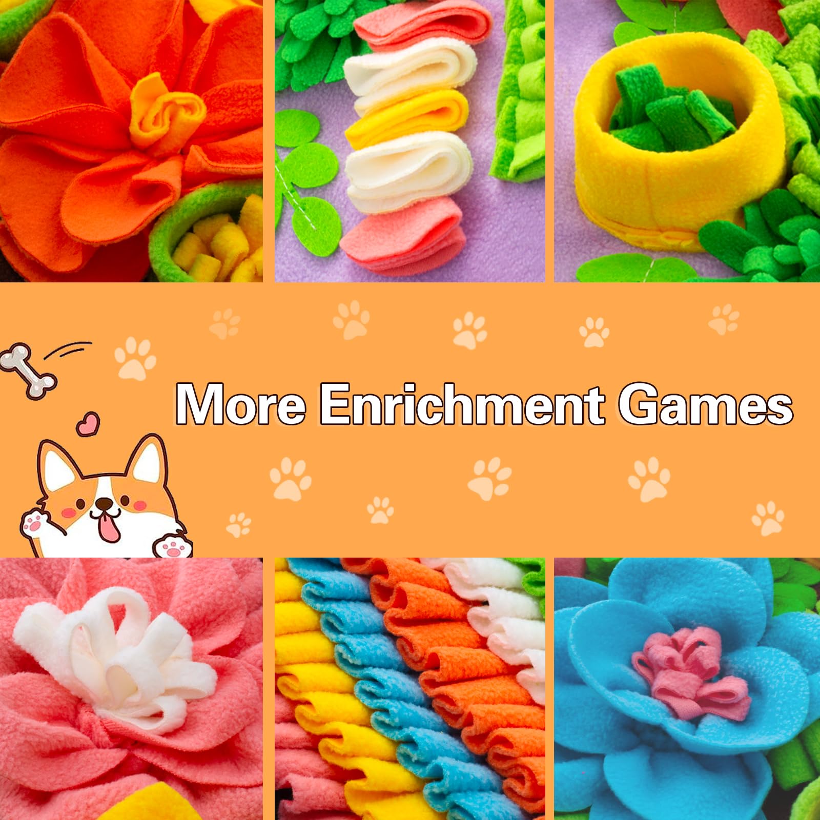 Oliumt Snuffle Mat For Dogs, Sniff Mat Slow Feeding Mat For Small Pets Cats, Rabbits - Help Stress Relief And Training - Stimula