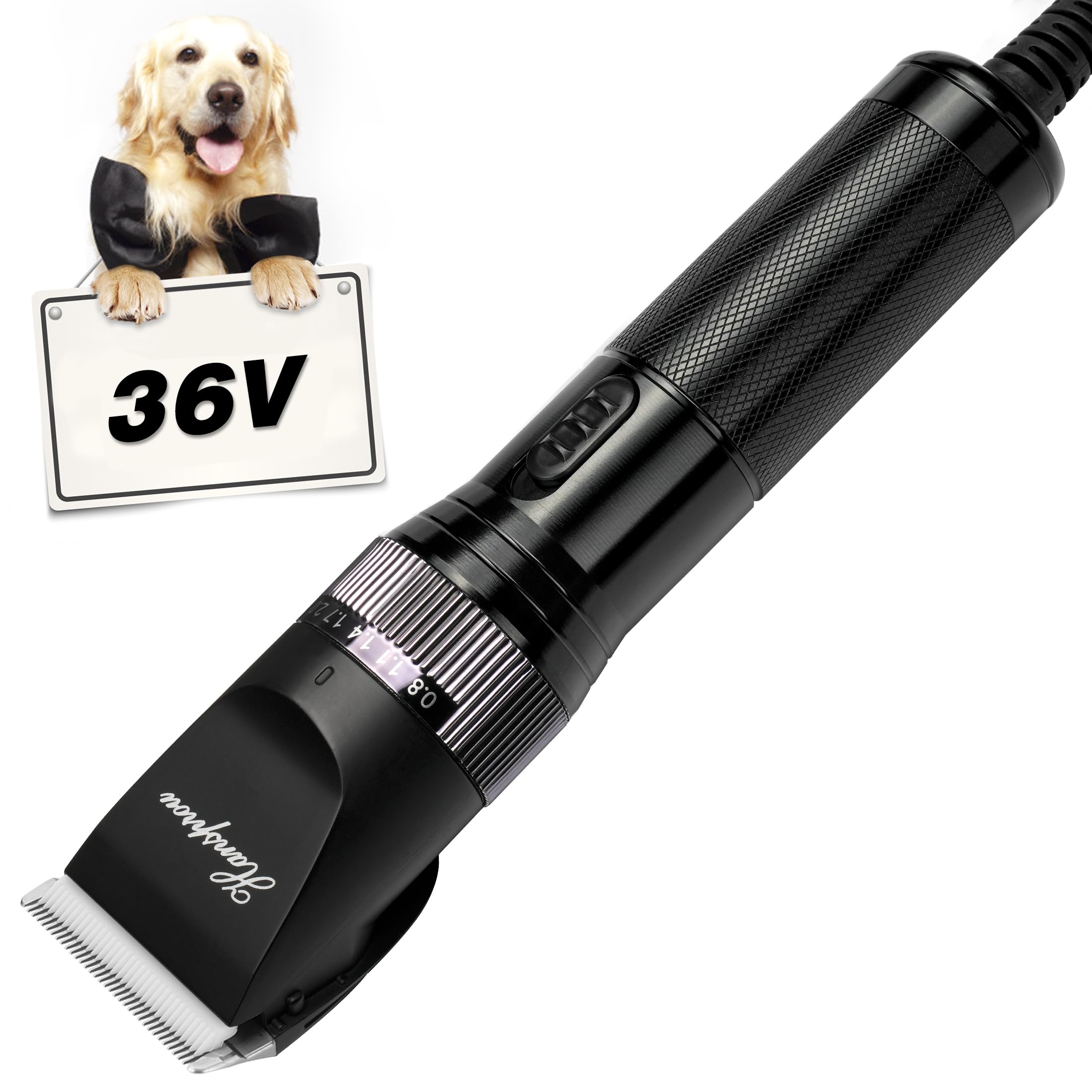 Hansprou Dog Grooming Clippers,Upgraded 36V Heavy Duty Dog Clippers,Professional Dog Shaver for Thick Coat,Corded Pet HairTrimme