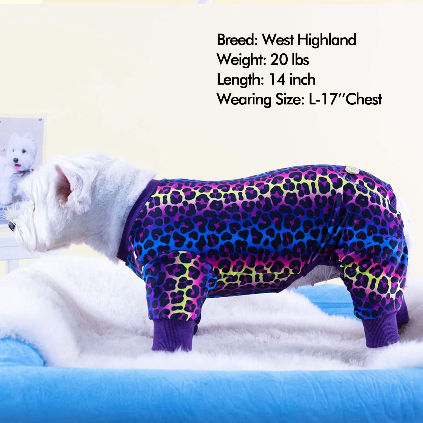 Kyeese Dog Pajamas Stretchy Soft Dog Pjs For Medium Dogs Dog Onesie Jumpsuit Dog Hair Shedding Cover