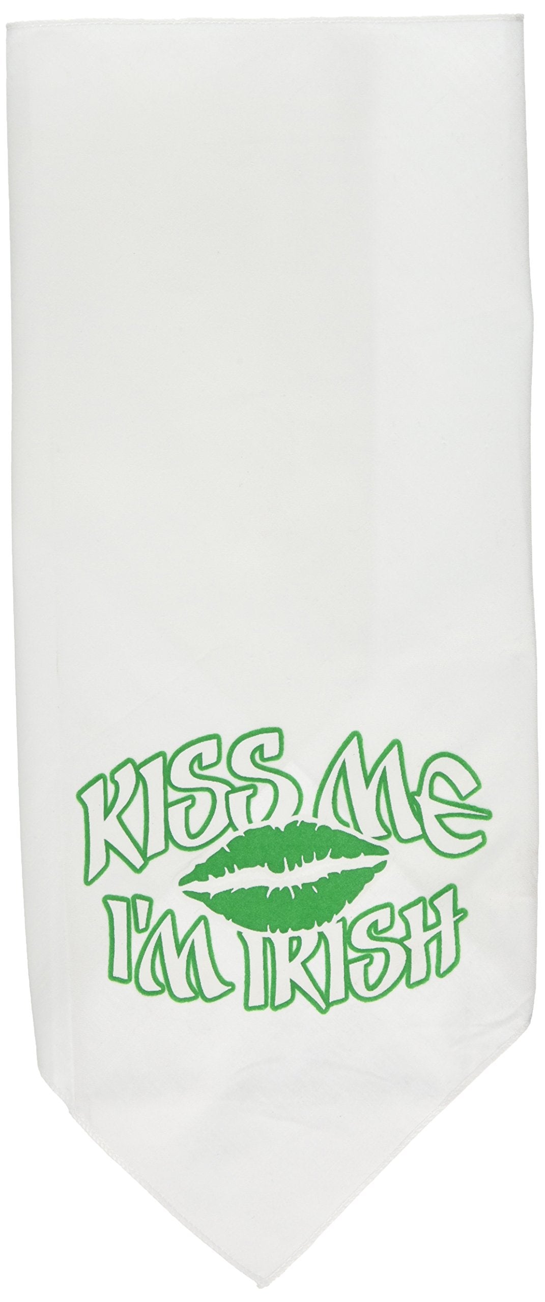 Mirage Pet Products Kiss Me I'm Irish Screen Print Bandana, Large, White