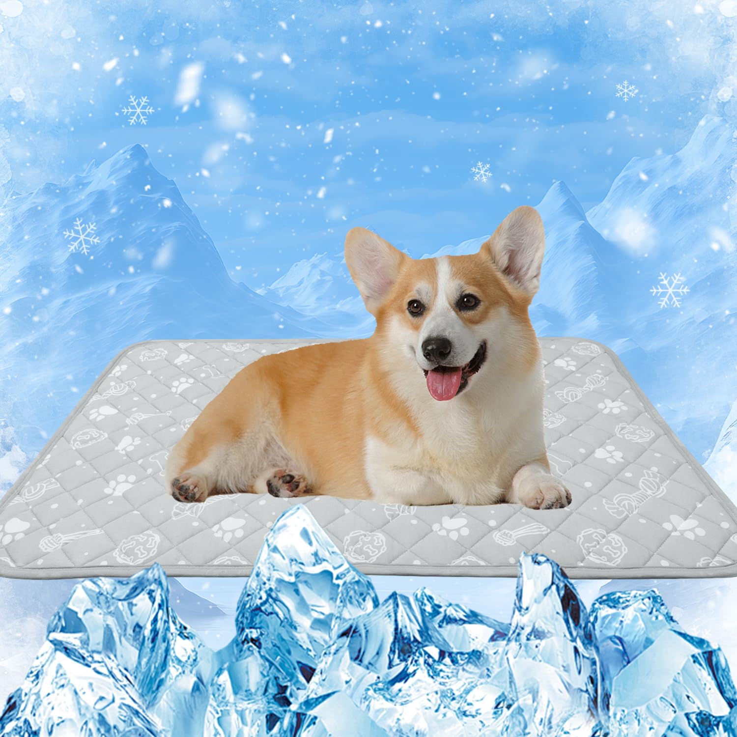 Mh Mylune Home Self Cooling Mat For Dog, 28   X39    Arc-Chill Cooling Fiber & Endothermic Color Changing Pet Cooling Pad, Folda