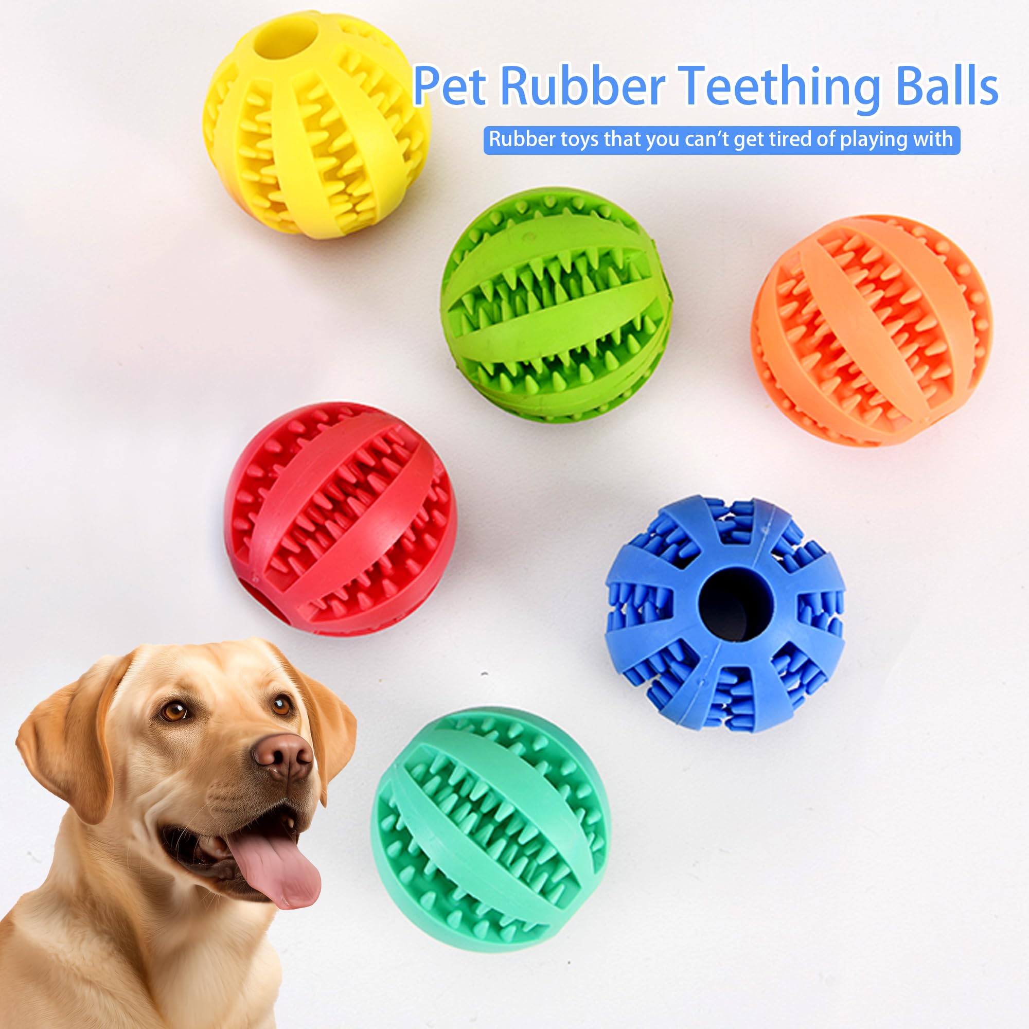 Interactive Dog Treat Ball Toys for Aggressive Chewers Teething Toys to Keeping Them Busy Dogs Balls Food Treats Feeder Chew Bal