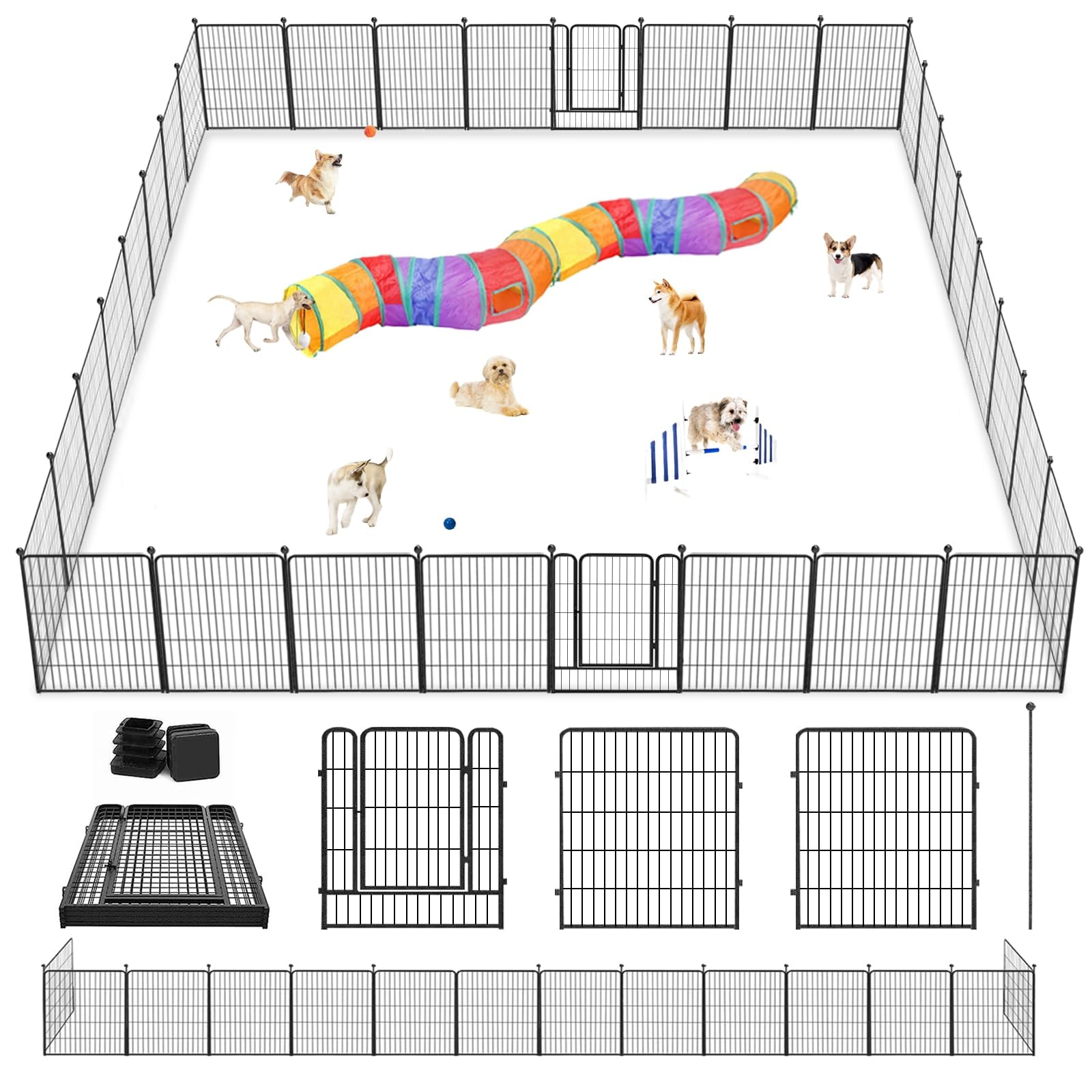 Jhsomdr Dog Playpen 32'' Height 32 Panels Portable Dog Fence Outdoor For Yard Puppy Playpen Indoor Dog Pen Outdoor For Medium/Sm