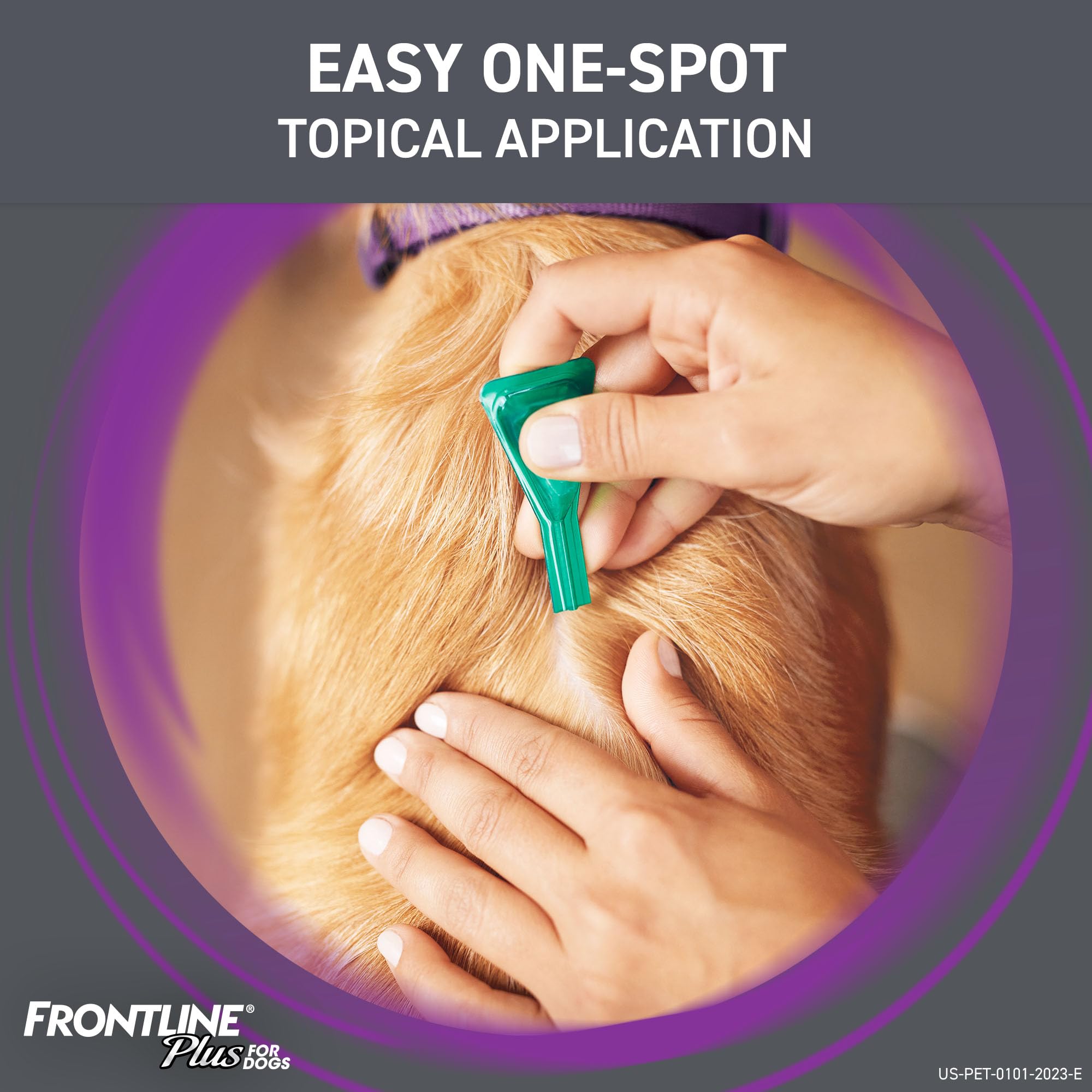 FRONTLINE Plus for Dogs Flea and Tick Treatment (Large Dog, 45-88 lbs.) 6 Doses (Purple Box)