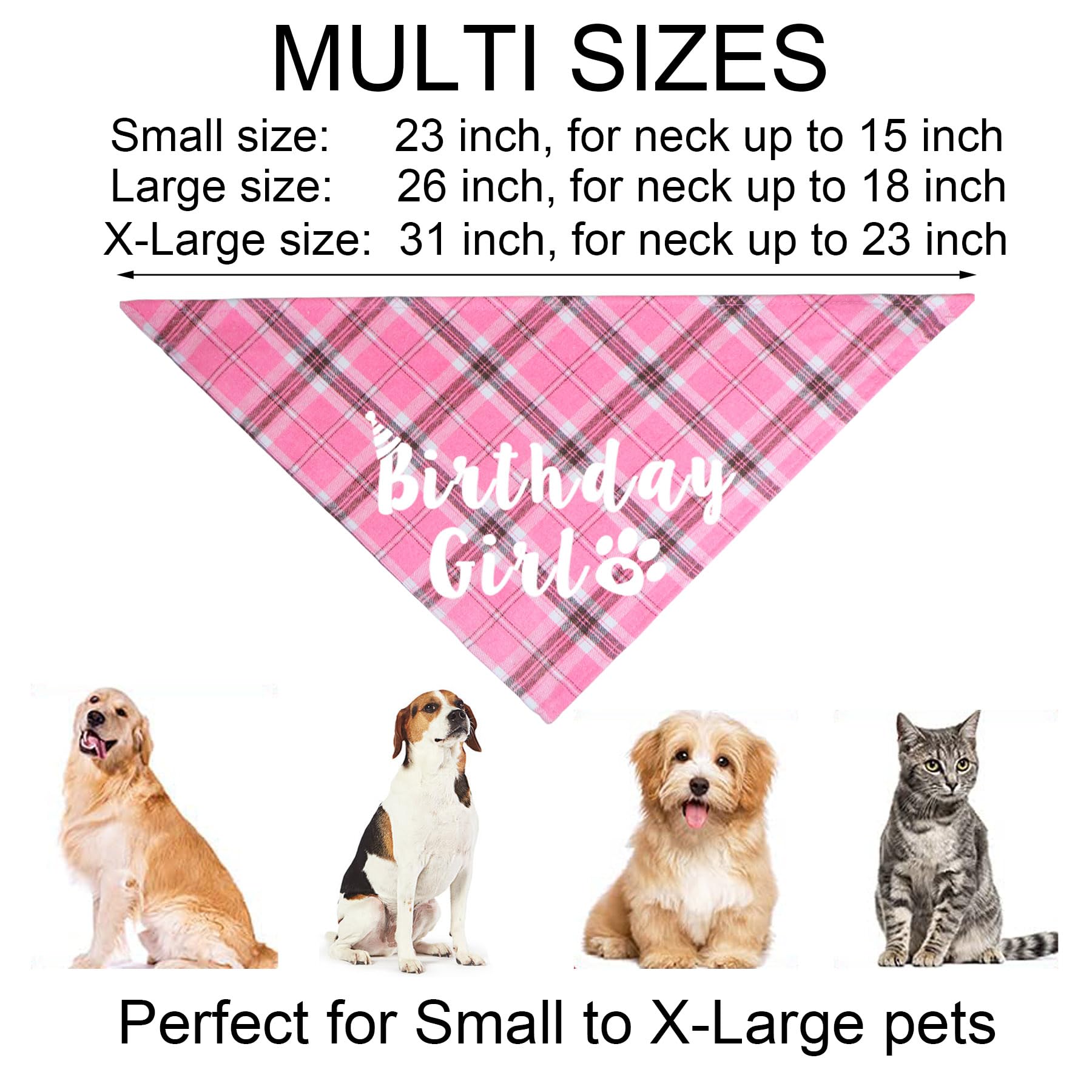 JOTFA Dog Birthday Party Supplies, Multi Sizes Dog Birthday Bandana Girl Dog Birthday Hat Crown with Birthday Numbers Bow Tie fo