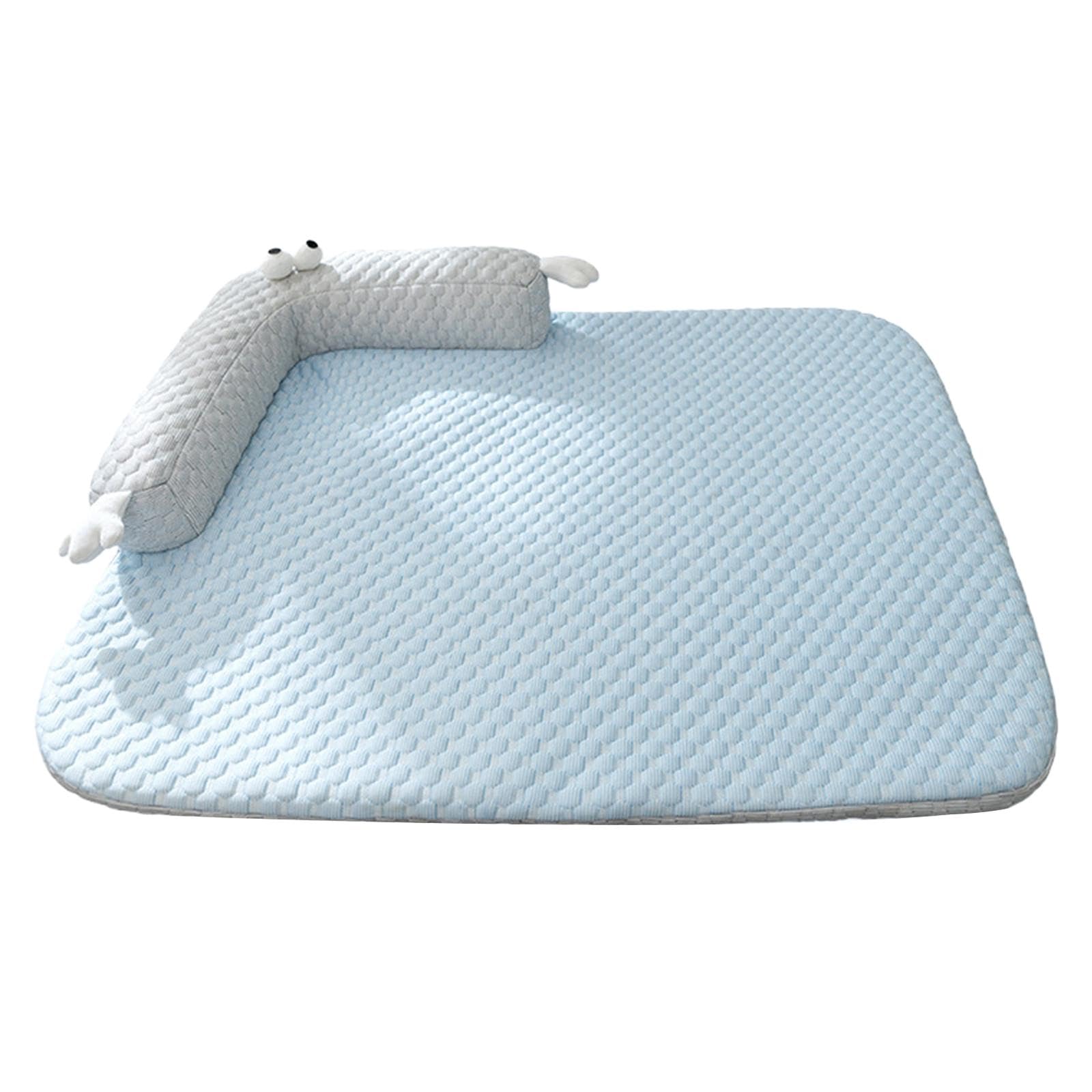 MERISHOPP Dog Bed Mat Blanket Washable Comfortable Summer Cooling Mat for Sofa Bedroom Blue and L Dogs | Cats | Puppy | pet | Ra