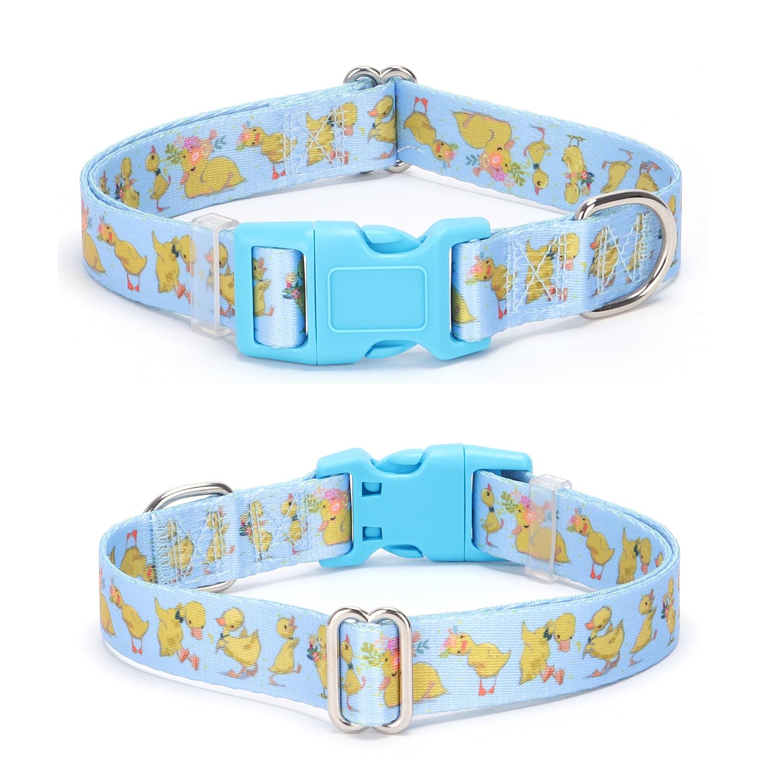 Cute Dog Collars for Male Dogs, Pretty Duck Pattern Design Quick Release Buckle Soft Nylon Boy Dog Collars Adjustable for Small