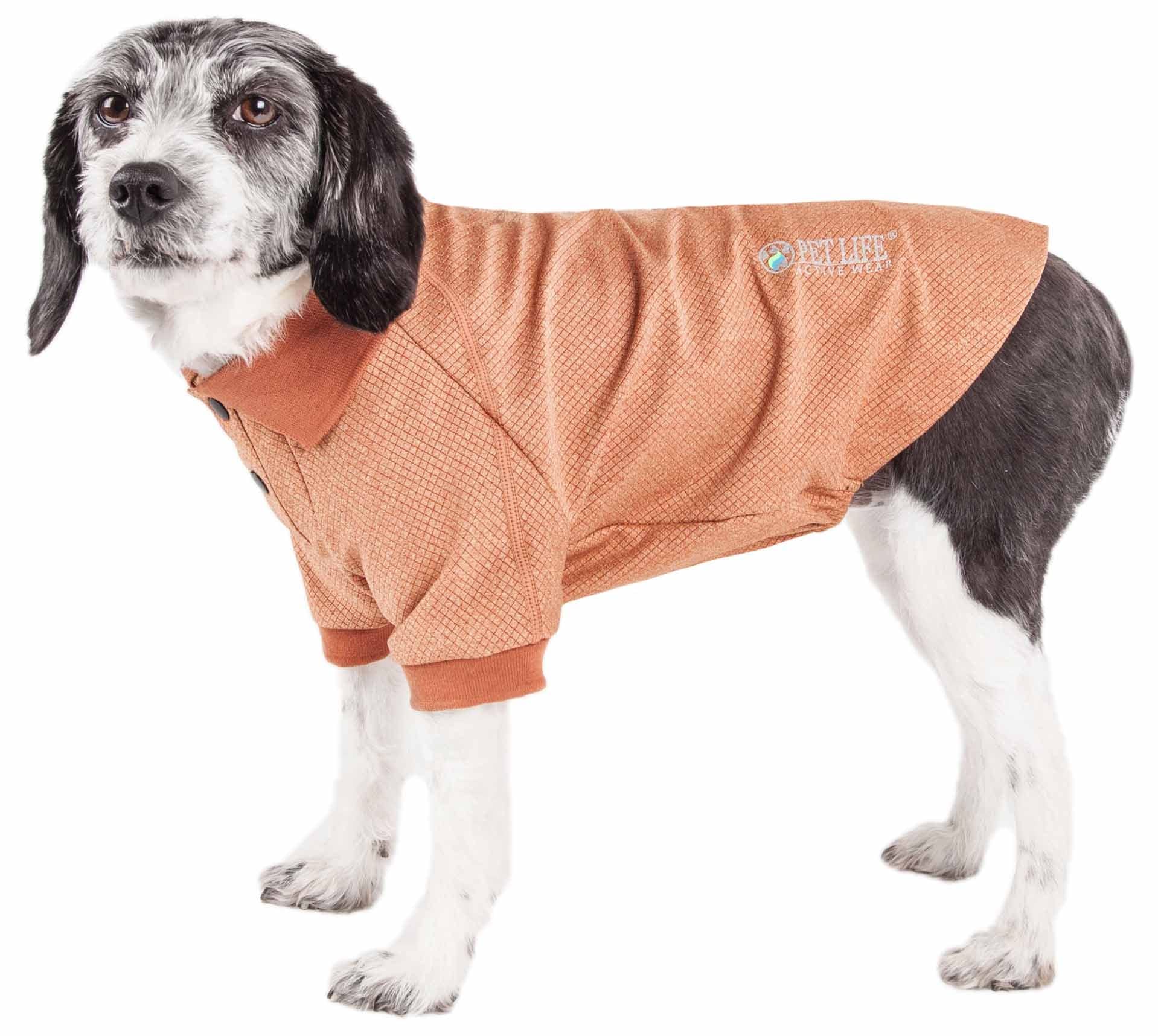 Pet Life  Active 'Fur-Flexed' Fitness and Yoga Pet T-Shirt Dog Polo - Breathable Dog Shirt Featuring 4-Way Relax-Stretch, Reflec