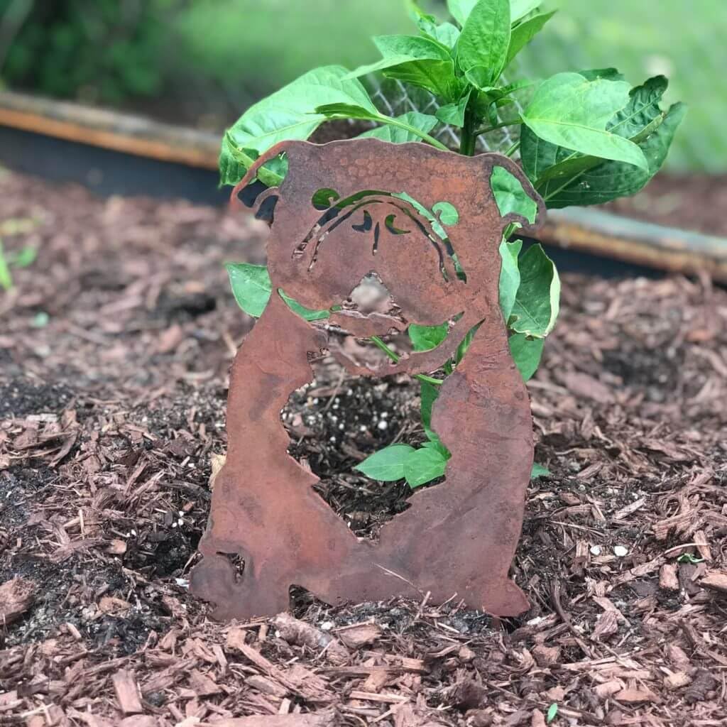 My Metal Rescue Corten Steel English Bulldog Dog Silhouette Yard Stake (Small)