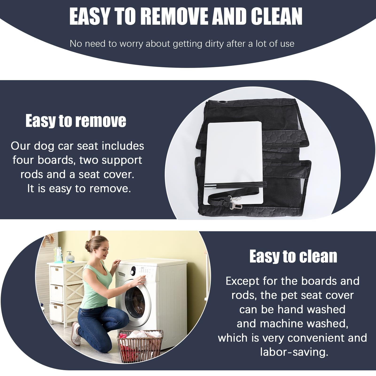 Dog Car Seat For Large Medium Dogs, Dog Car Seat Cover For Back Seat, Foldable Pet Carseat With Safety Belt, Waterproof Fabric &