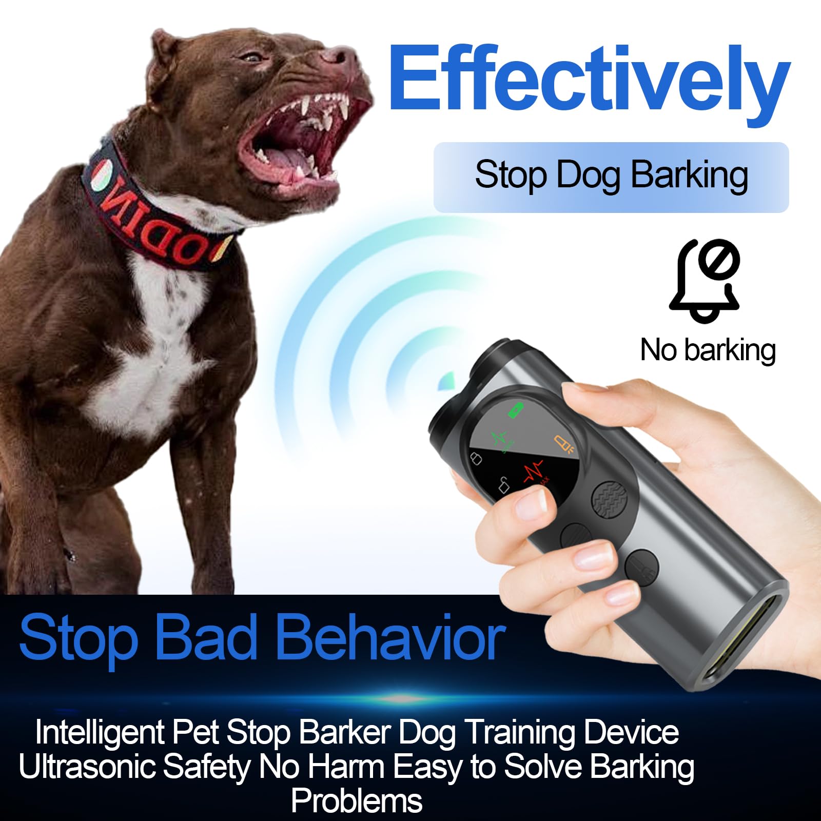 Ydhz Dog Sonic Bark Deterrents Devices, Portable Ultrasonic Dog Bark Deterrent Safe & Effective Anti Barking Device For Dogs Tra