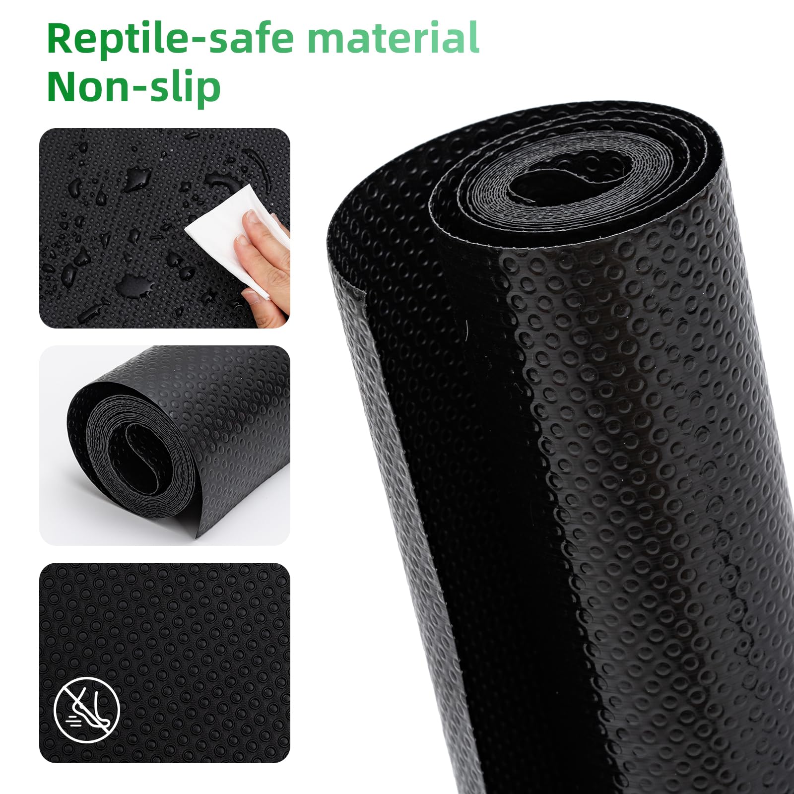 Bearded Dragon Tank Flooring, Reptile Tank Mat for Leopard Gecko, Snake, Lizard and Tortoise, Reptile Carpet Floor Liner for Liz