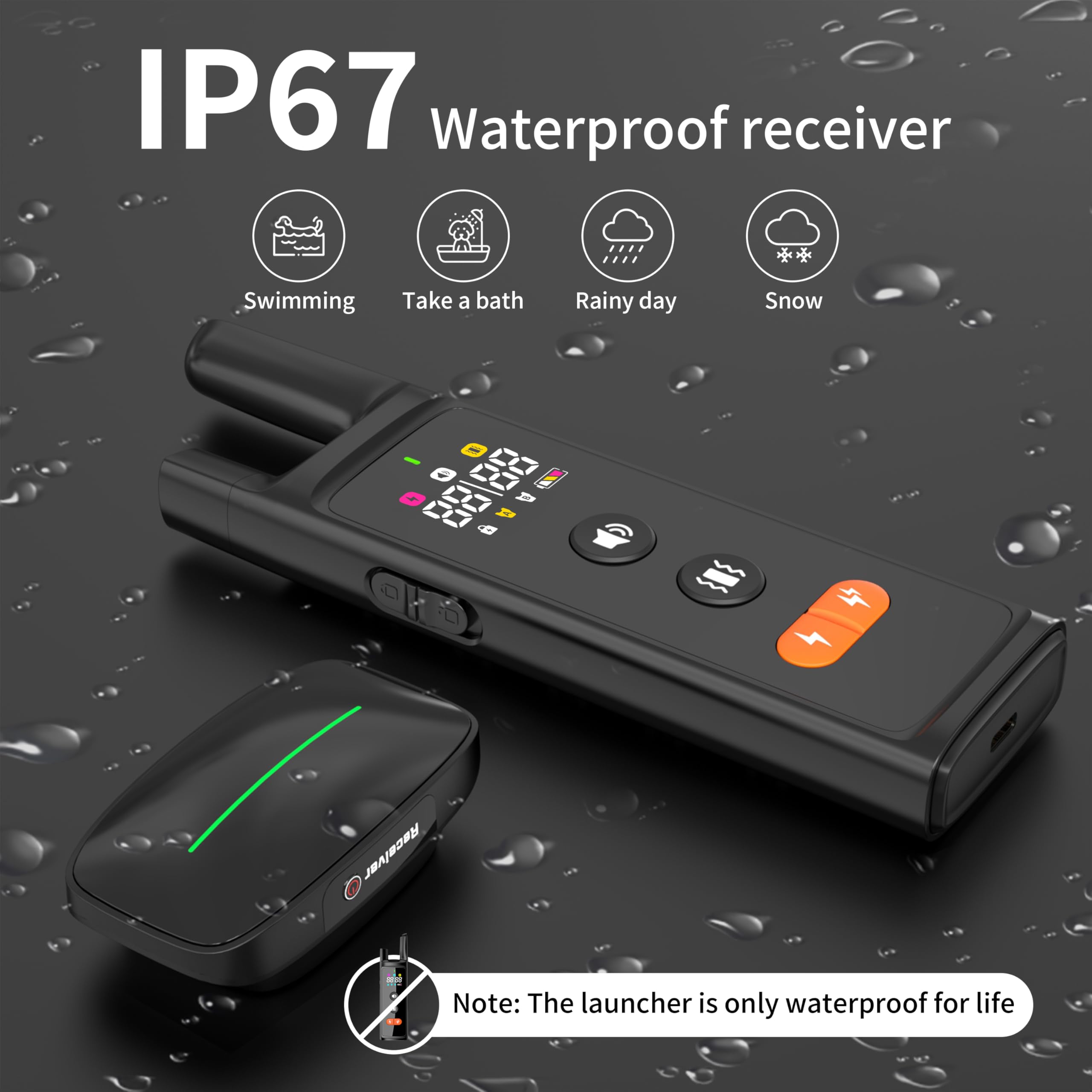 Dog Training Shock Collar 4000Ft Dog Bark Collar With Remote Ip67 Waterproof 4 Training Modes Beep Vibration Shock Light Mode Ma