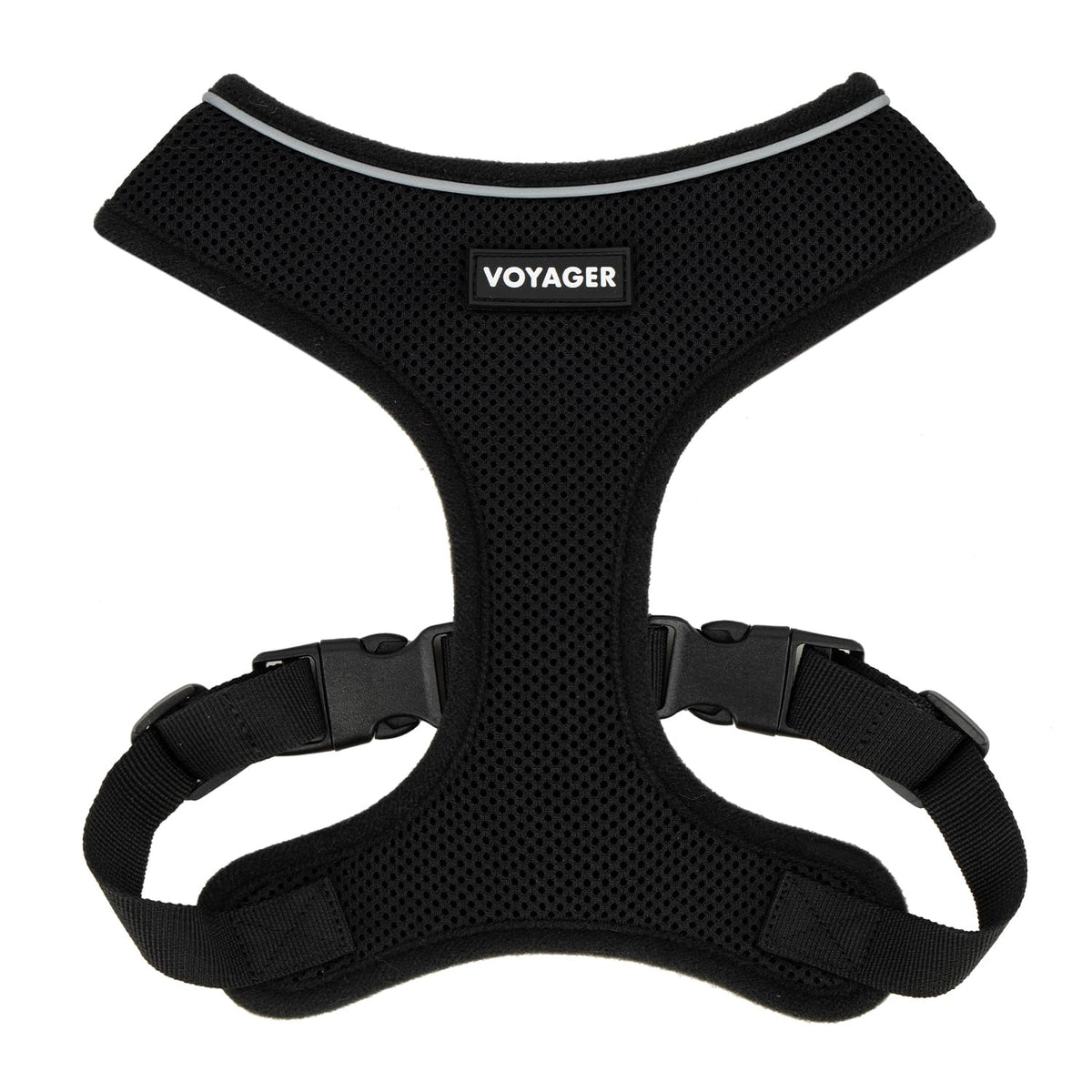 Voyager Aerolite No Pull Mesh Dog Harness With Lightweight, Soft, Breathable, Reflective Stitching, And Adjustable Straps For Walking, Running, Training, Heavy Duty And Durable - Black, Xl