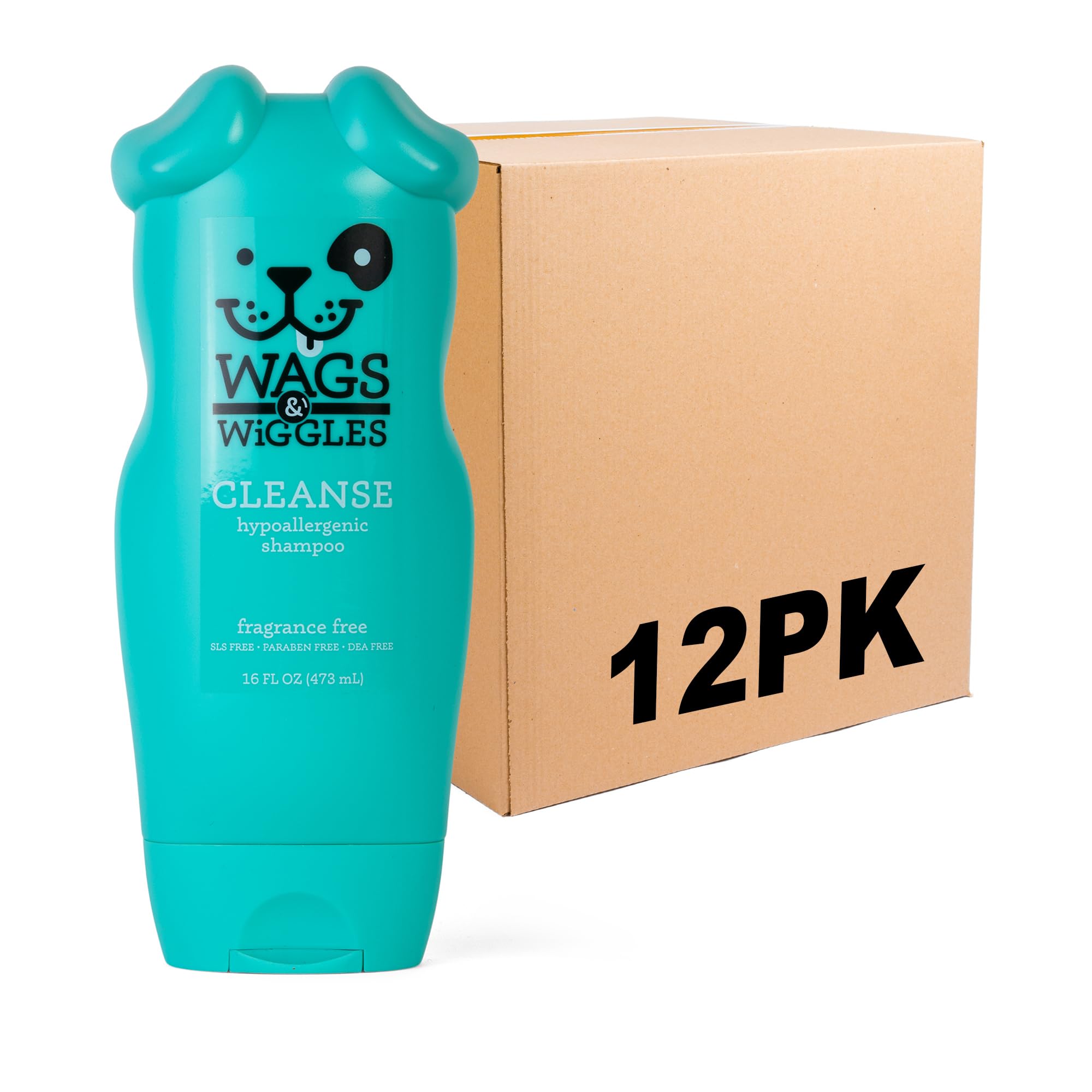 Wags & Wiggles Cleanse Hypoallergenic Dog Shampoo - Pet Wash For Dogs With Sensitive Skin - Without Fragrance Cleanser, 16 Fl Oz