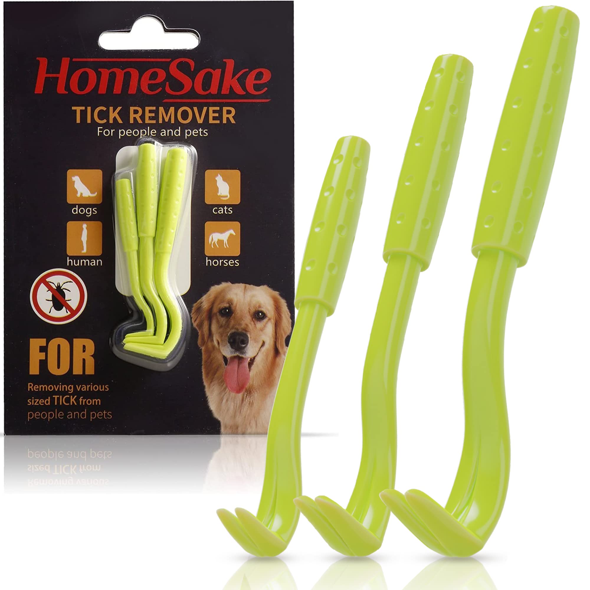 Homesake Tick Removal Tool for Dogs, Cats and Humans | Ultra-Safe Tick Twister | Removes Entire Head & Body | Pain-Free Ticks Re