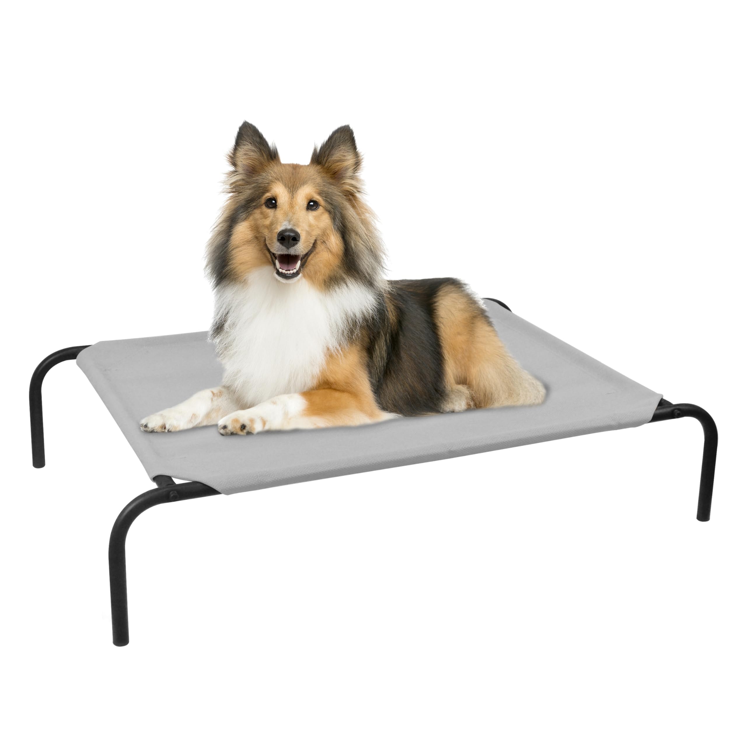 Phyex Heavy Duty Steel-Framed Portable Elevated Pet Bed, Elevated Cooling Pet Cot, 43.5'' L X 25.5'' W X 7.8'' H(M, Grey)