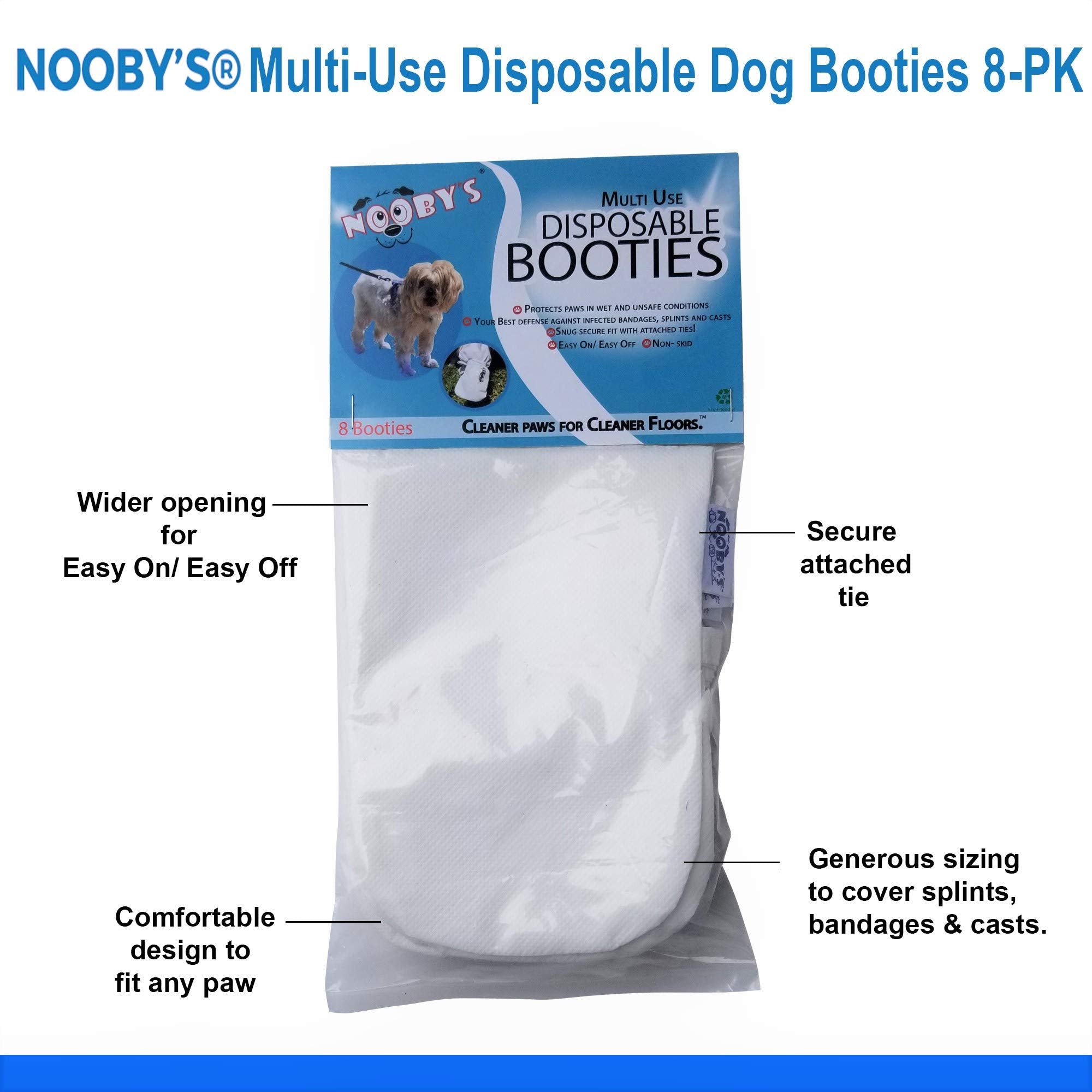 Wound Recovery Dog Boot 8-Pack By Nooby'S. Protects Wounds, Bandages And Medications Indoors And During Short Walks Outside. Medical Dog Booties For Maximum Wound Protection: (Sm 1.75' - 2.5' Width)