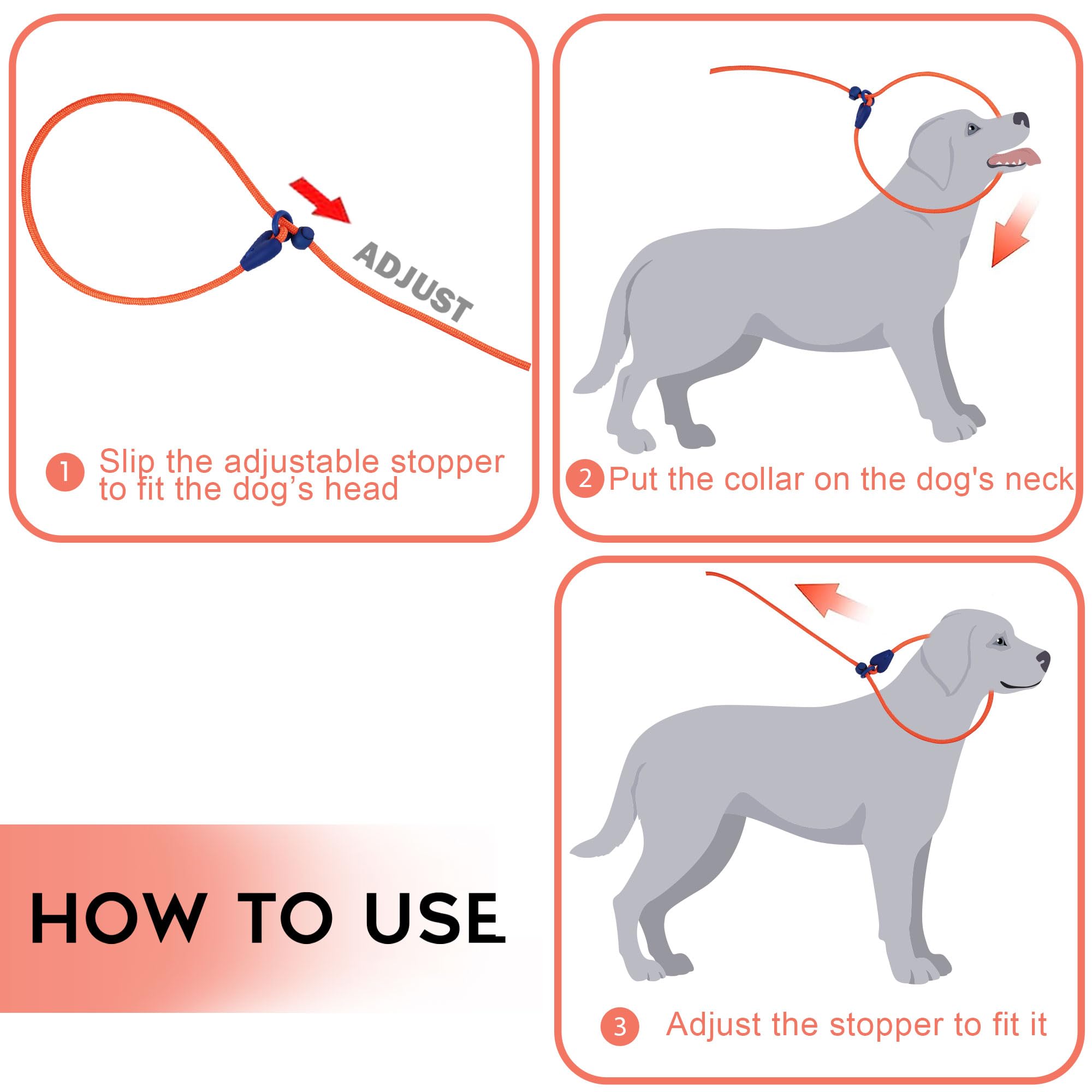 Slip Leads For Dogs Puppy Leash Comfortable 6 Ft Heavy Duty Loop Leash No Pull Pet Training Leash 6 Colors Classic Dog Leash For