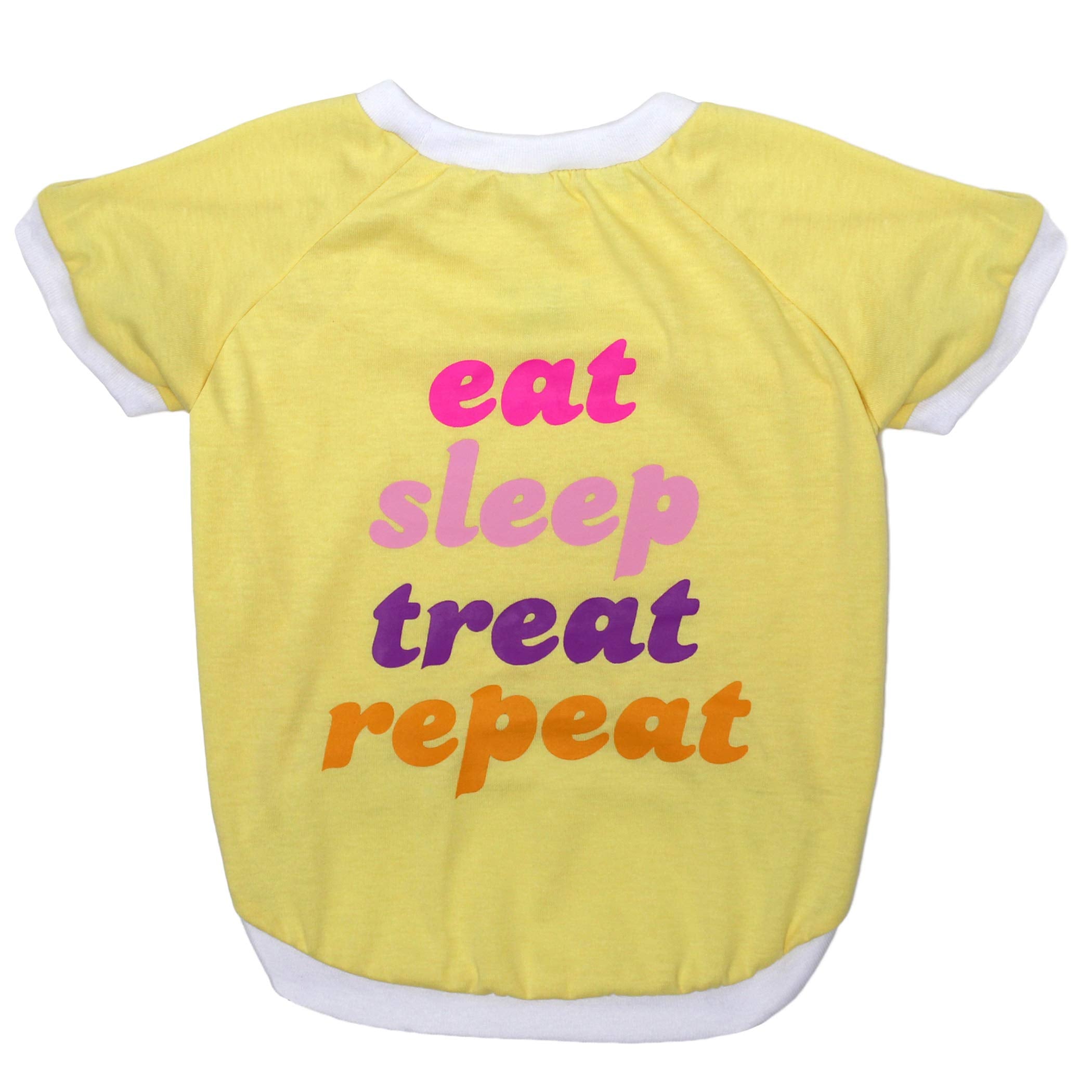 Laur Diy Pet Tee Shirt - Eat Sleep Treat Repeat - Laurdiy Dog Shirt, X-Large