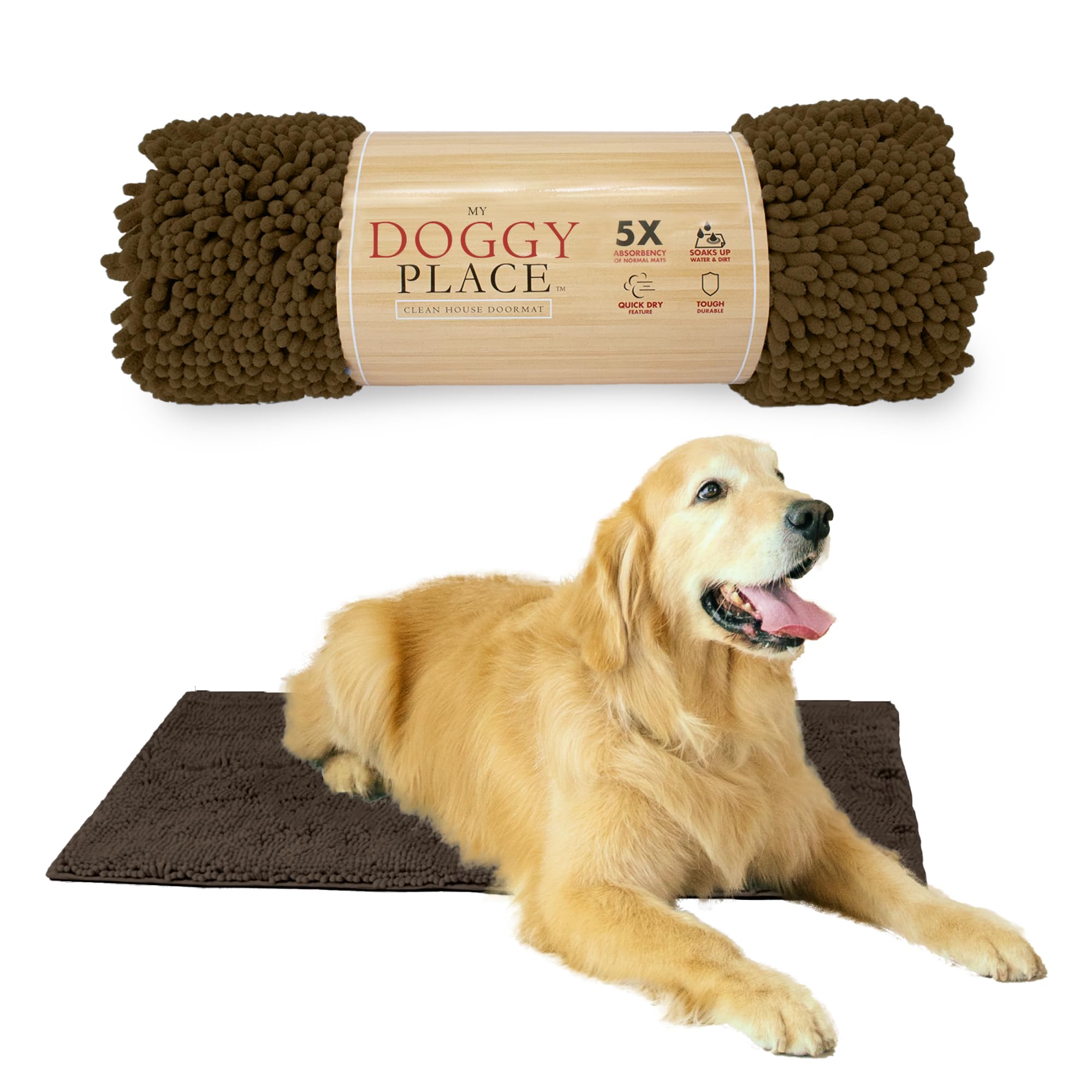 My Doggy Place - Microfiber Door Mat - Soft And Plush Pet Mat For Every Room Of The House - Dirt And Water Absorbent Mat - Washer & Dryer Safe Non-Slip Mat - Sage Green - L - 36 X 26 In