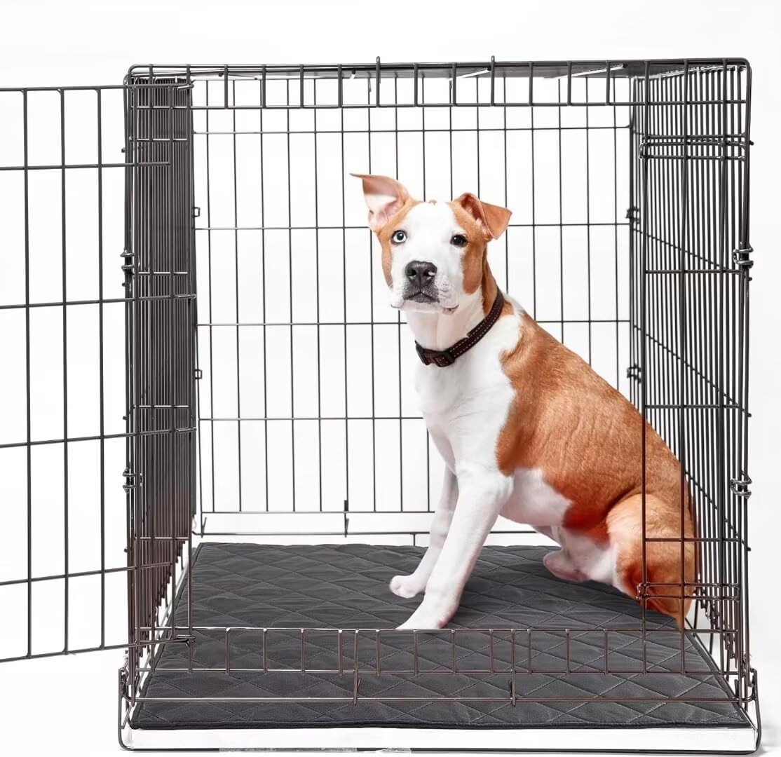 Chew Proof Dog Crate Pad Mat-More Durable And Indestructible Fabric Dog Bed For Chewers Tough On Their Bed-Durable Kennel Pad For Dogs Cages-Water Resistant And Washable