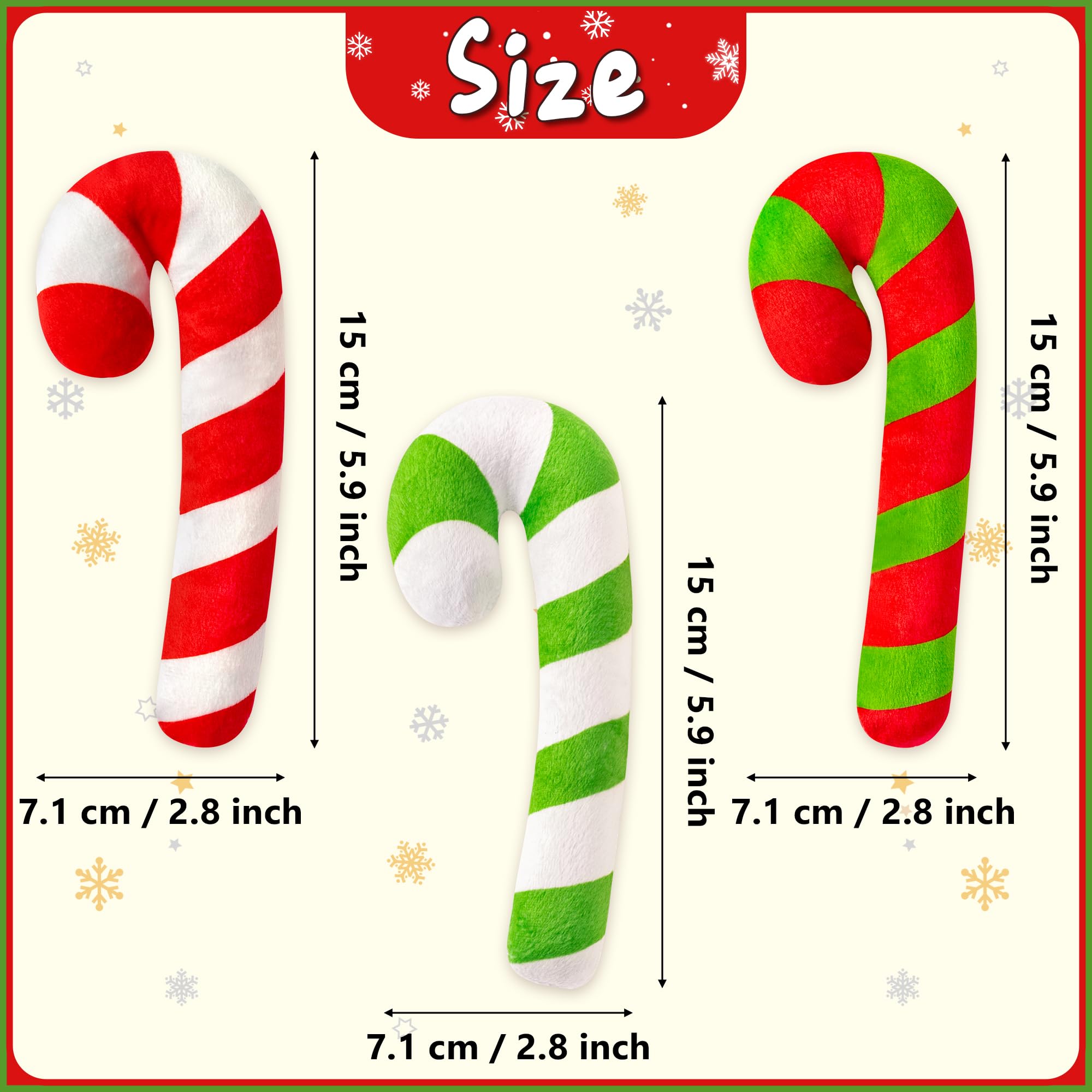 Mallmall6 3Pcs Christmas Candy Cane Catnip Toys Gift For Cat, Indoor Cat Chew Bite Kick Catmint Pet Toys Supplies For Cat Lover