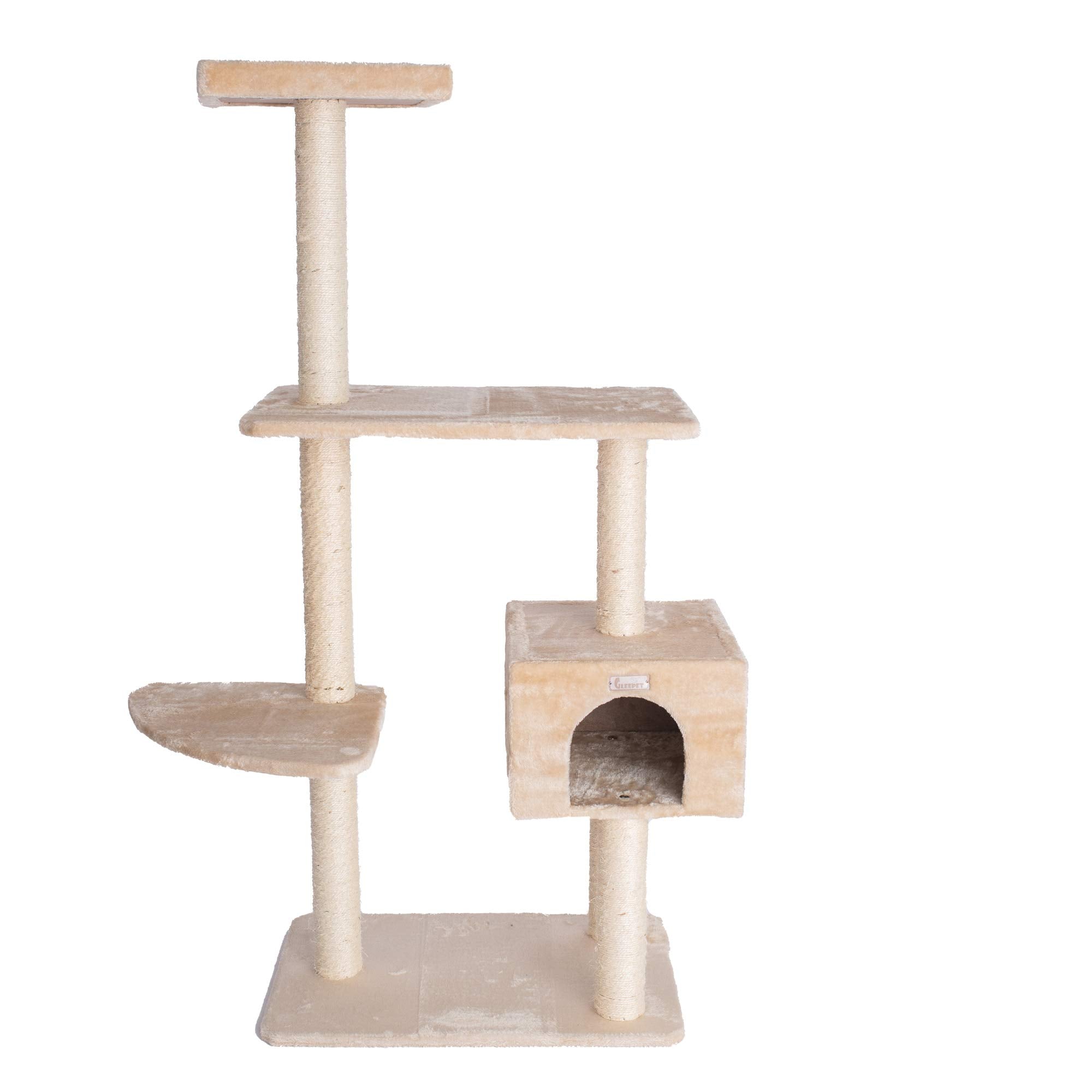 GleePet GP78560321 Cat Tree, 57-Inch, Beige