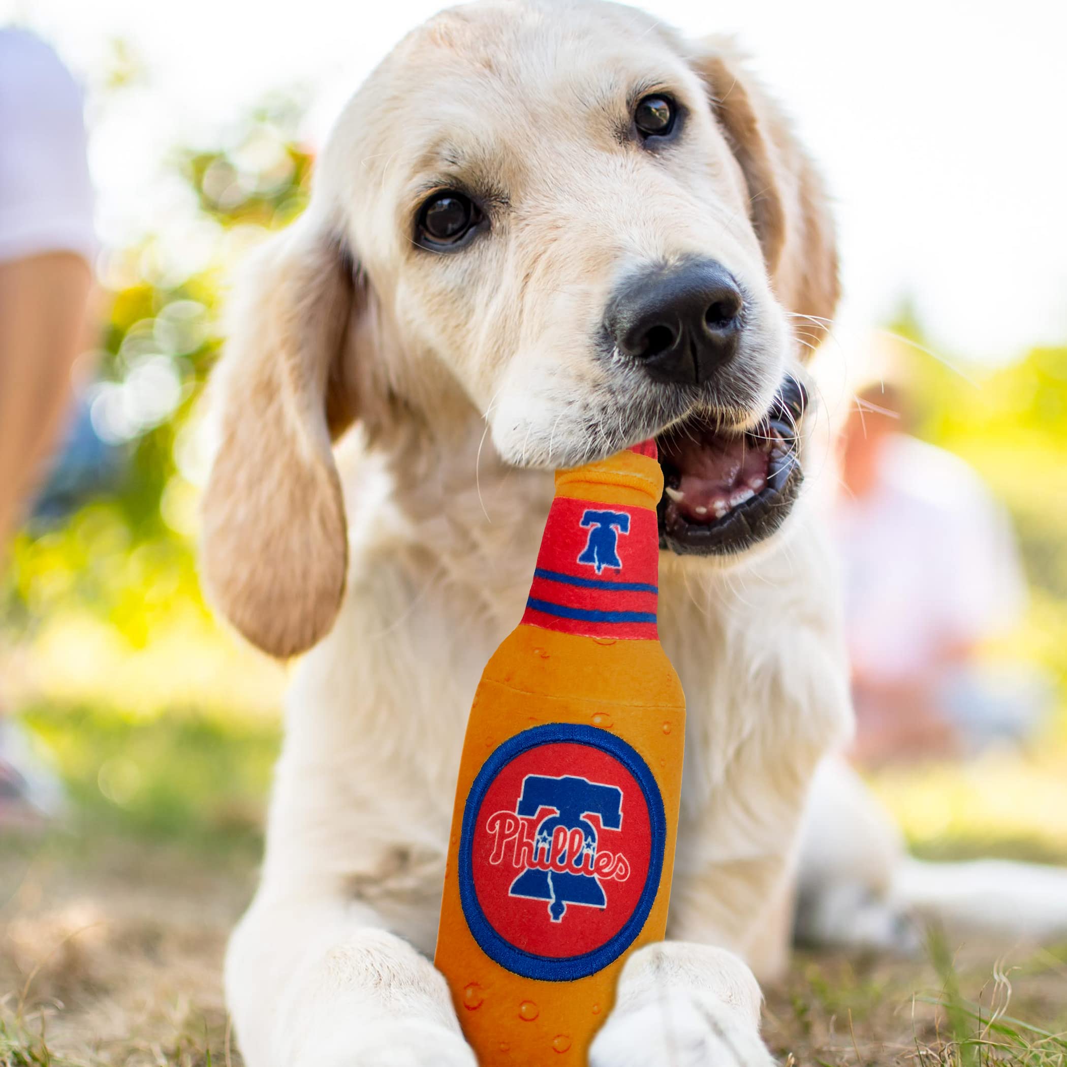 Pets First Mlb Philadelphia Phillies Stadium Beer Bottle Plush Dog Toy-Cutest Plush Toy For Dogs & Cats With Inner Squeaker & Pr