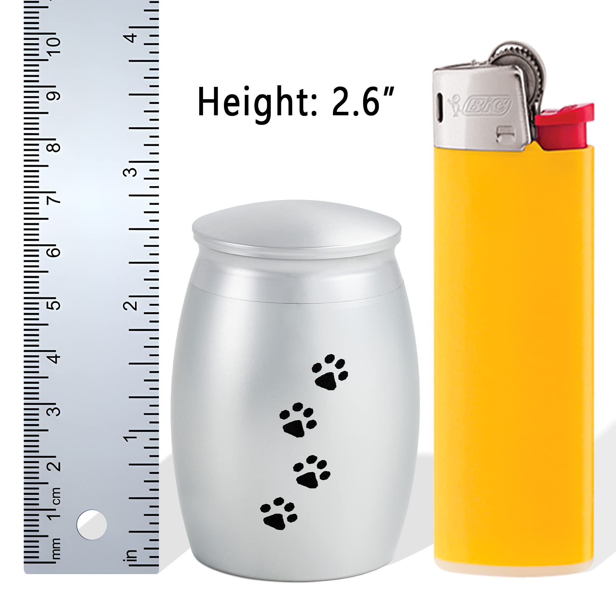 Lines Arte 2.67 Inches Small Urns For Dog Or Cat Ashes Set Of 2,Mini Memorial Cremation Keepsake Urns For Pets Ashes With Paw Pr