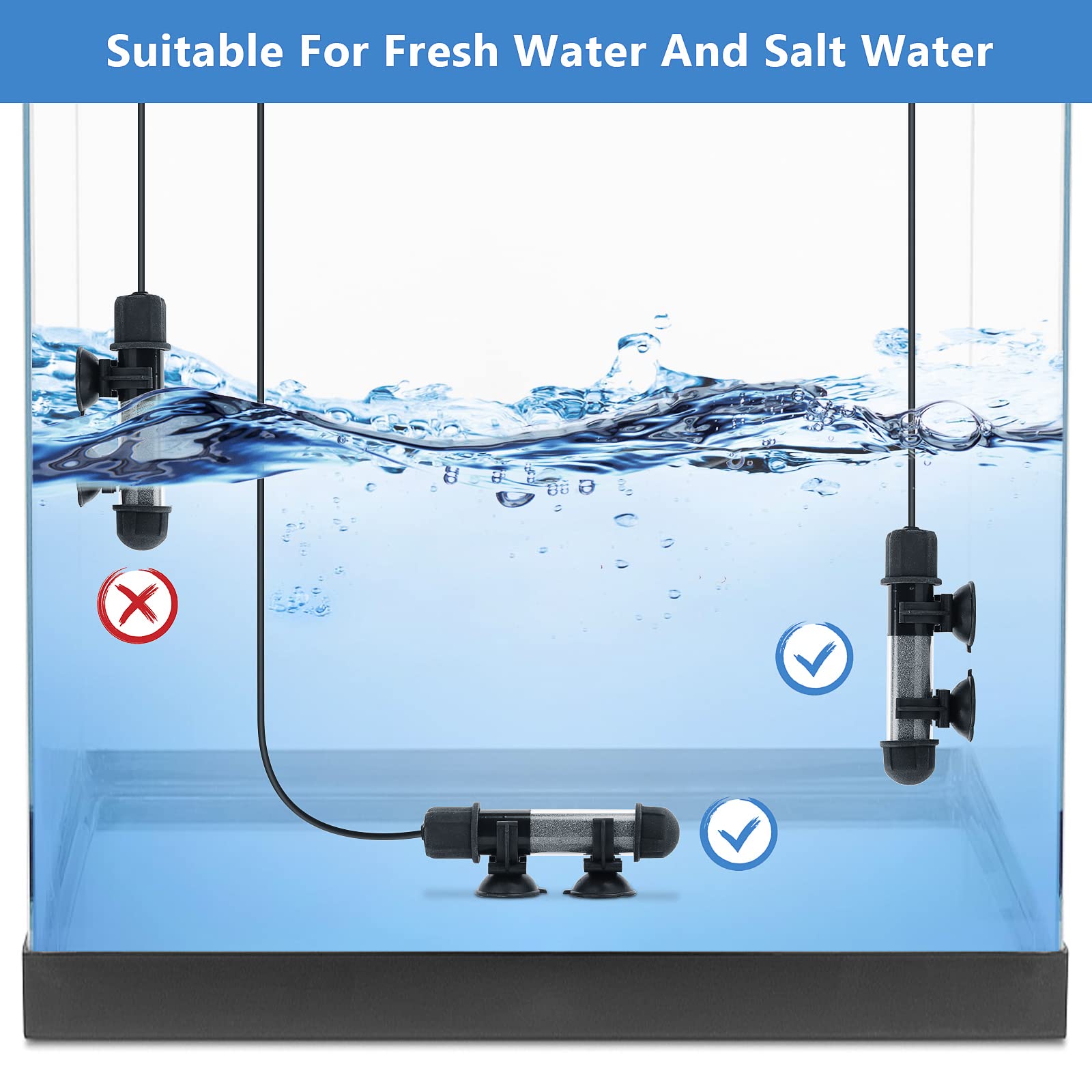 Hygger Small Aquarium Betta Heater, Submersible Fish Tahk Heater 10W/25W/50W/100W With Led Digital Display, Suitable For Marine Saltwater And Freshwater Up To 5/10/16/26 Gallon