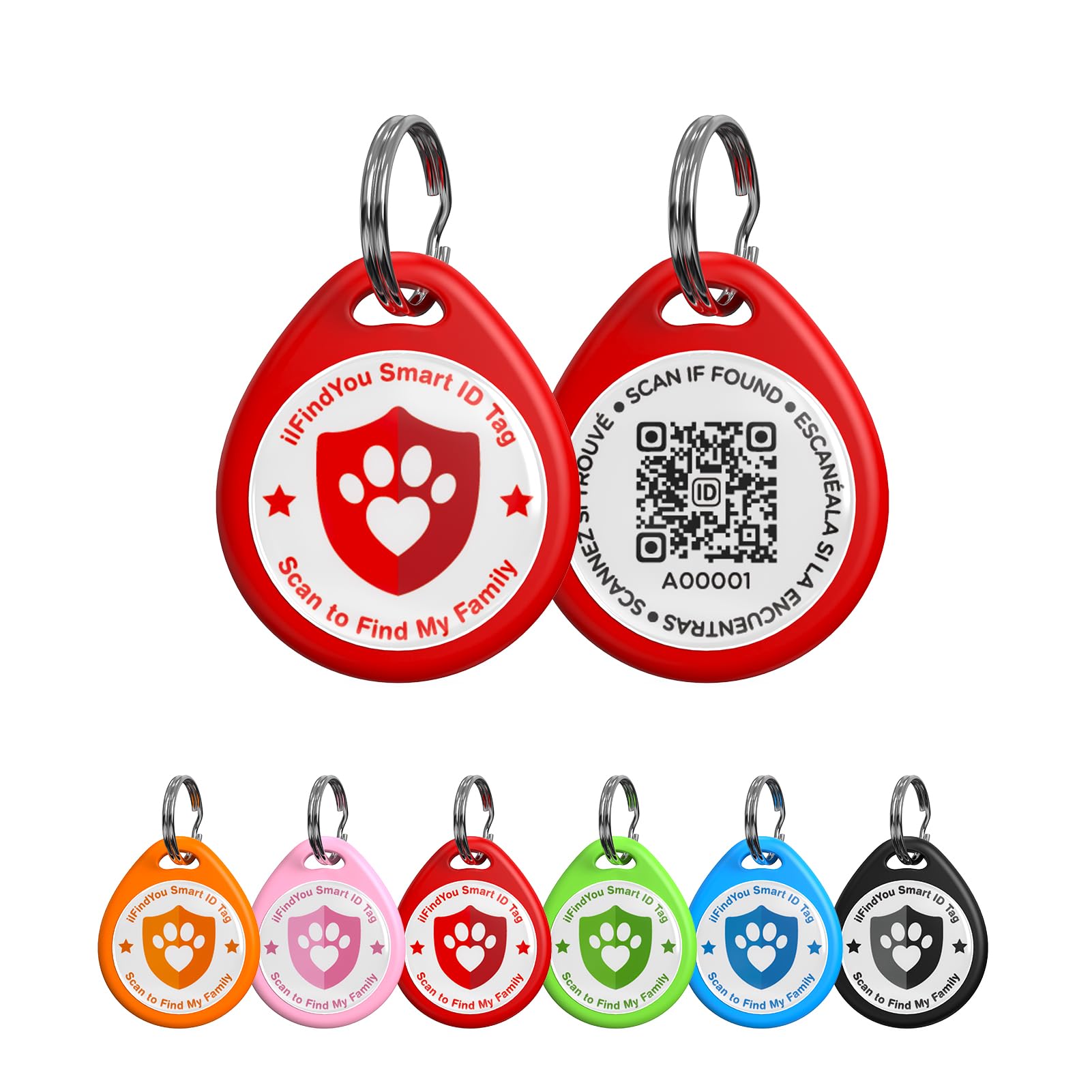 Ilfindyou Cat Tags Personalized Small, Qr Code Cat Name Tag For Cat Kitten Collar, Cat Tracker Scan Location Alerts, Red S