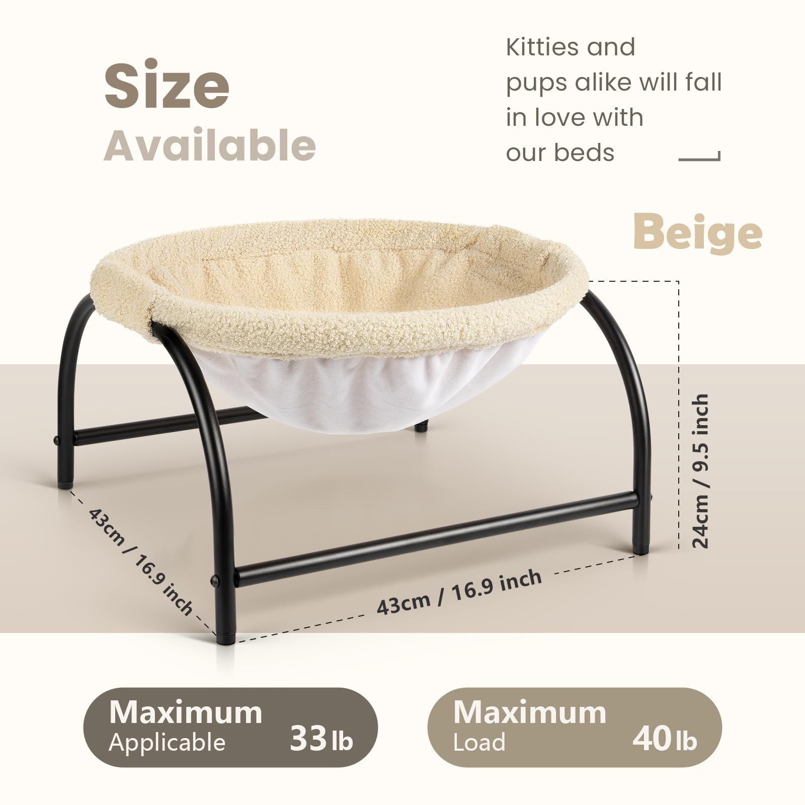 Junspow Cat Bed Dog Perch Pet Hammock Bed Pet Sleeping Cat Supplies Pet Supplies Whole Wash Stable, Detachable, Breathable, Easy