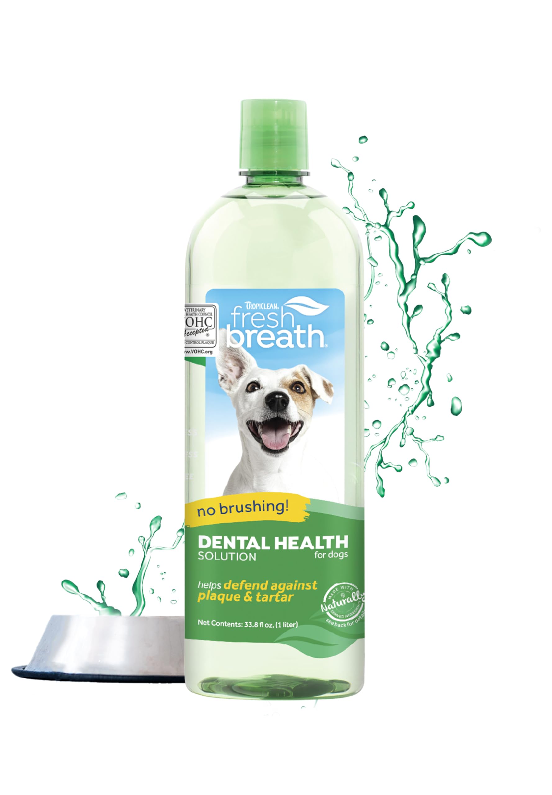 TropiClean Fresh Breath Original | Dog Oral Care Water Additive | Dog Breath Freshener Additive for Dental Health | VOHC Certifi