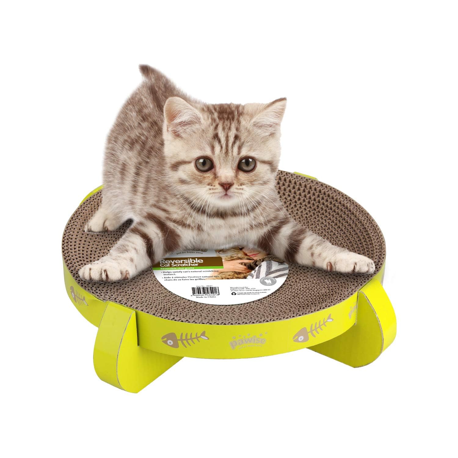 Pawise Ufo Style Cat Scratcher Cardboard Pad, Reversible Scratching Lounge & Relaxing Bowl For Cats