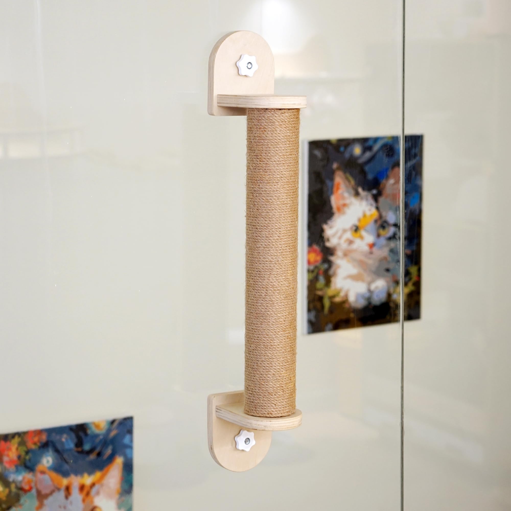 Petkaray Window Scratching Post, Cat Window Perch Climber, Window Mount 23.5'' Cat Scratching Post With Suction Cups
