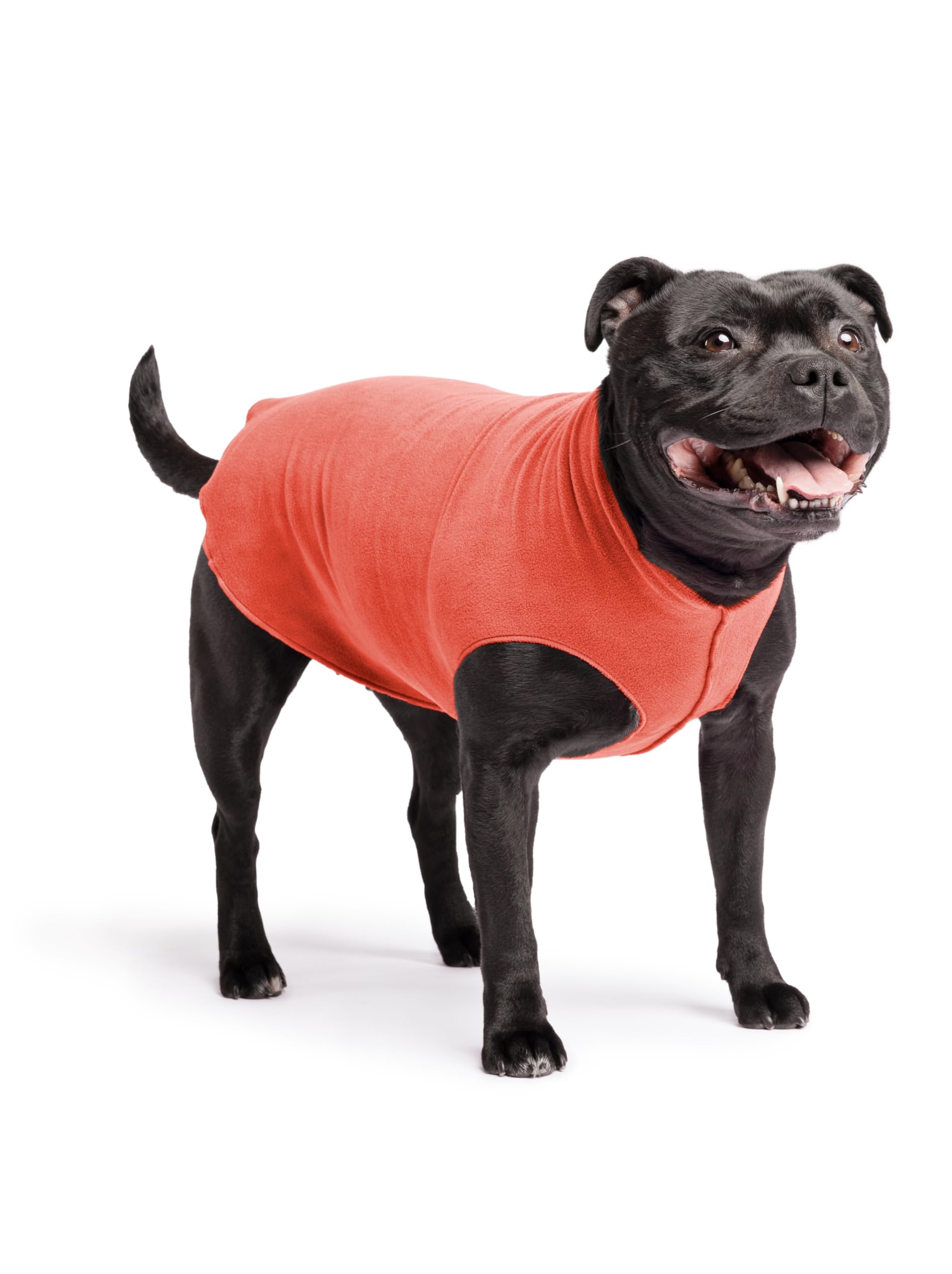 Gold Paw Stretch Fleece Dog Coat, Stretchy Pet Sweater, Machine Washable Pullover For Winter And Fall, Paprika, 16