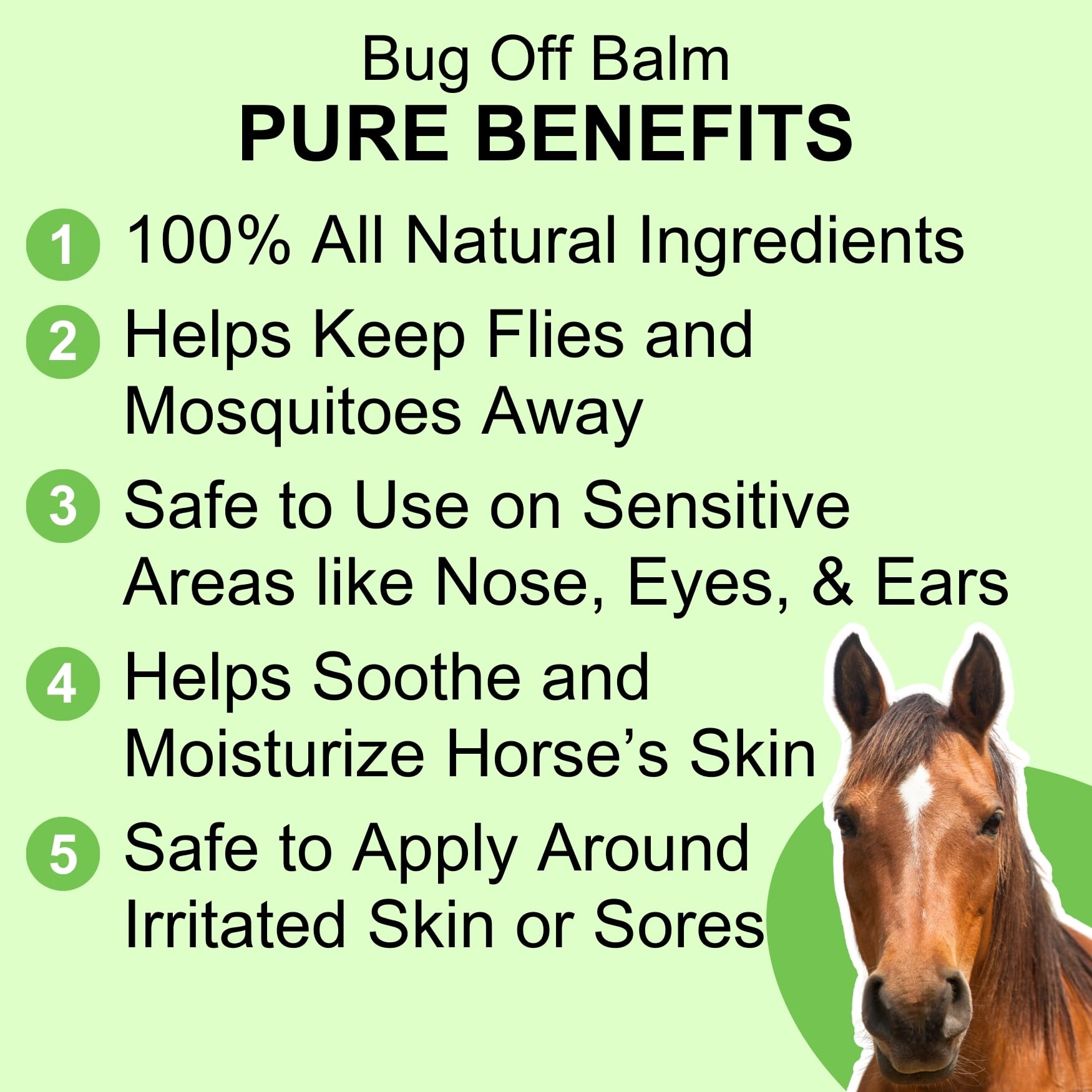 Pure Sole Bug Off Balm - All Natural Ointment for Horses, Ponies and Donkeys, Use for Cows, Goats and Other Farm Animals | Prote