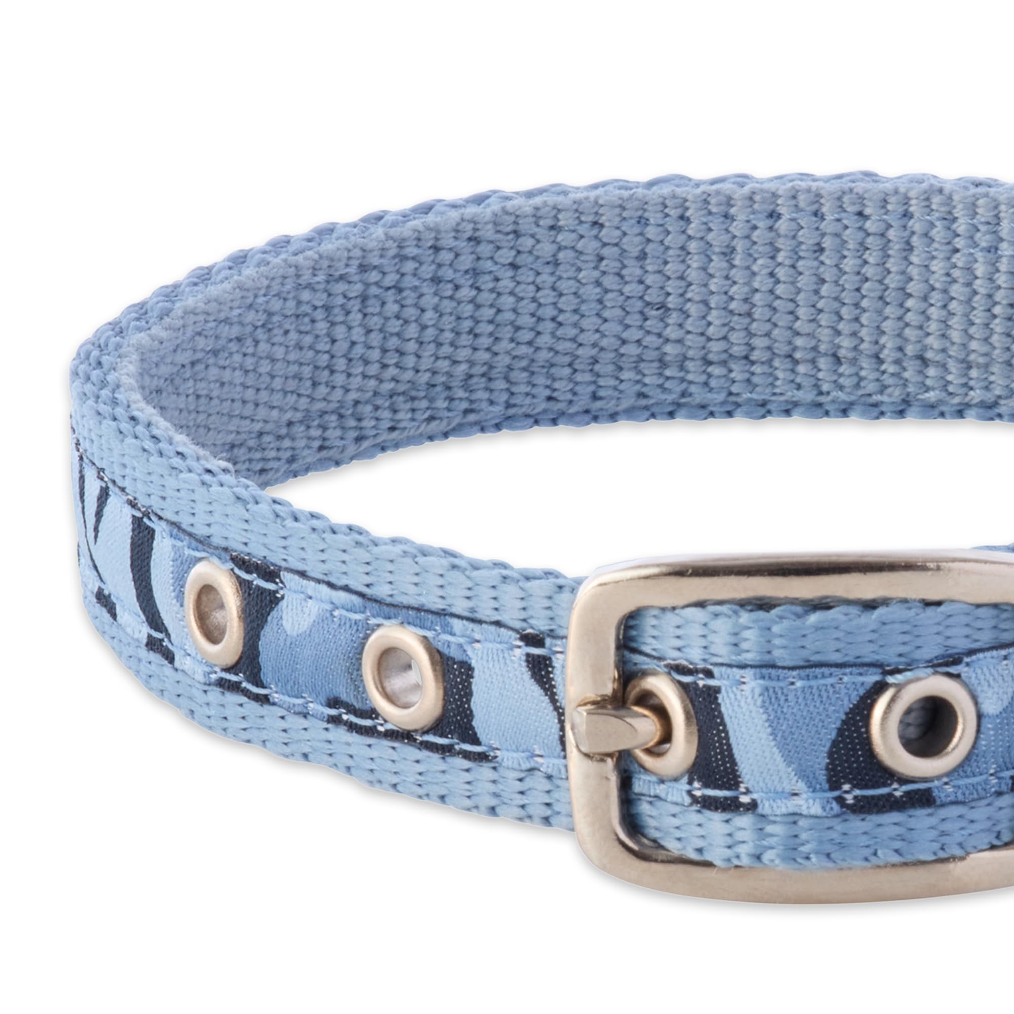 Pet Passion Adjustable Recycled Ribbon Dog Collar For All Pet Breeds, Camo-Navy, Xx-Large