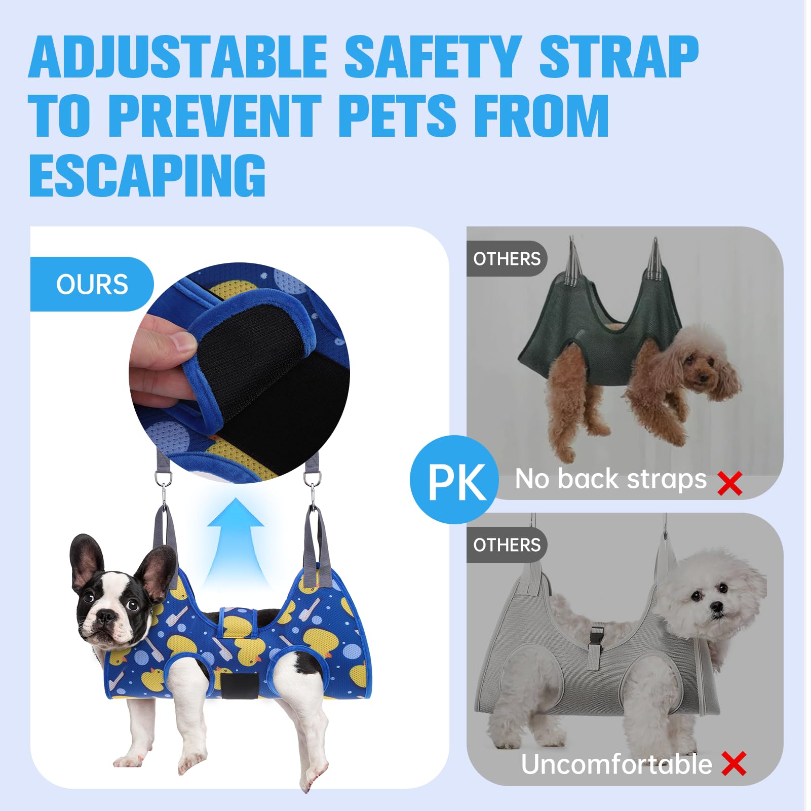 Pawchie Dog Grooming Hammock Harness For Dogs & Cats With Pet Nail Clipper Trimmer - Cat Hanger Sling For Trimming Clipping Nail