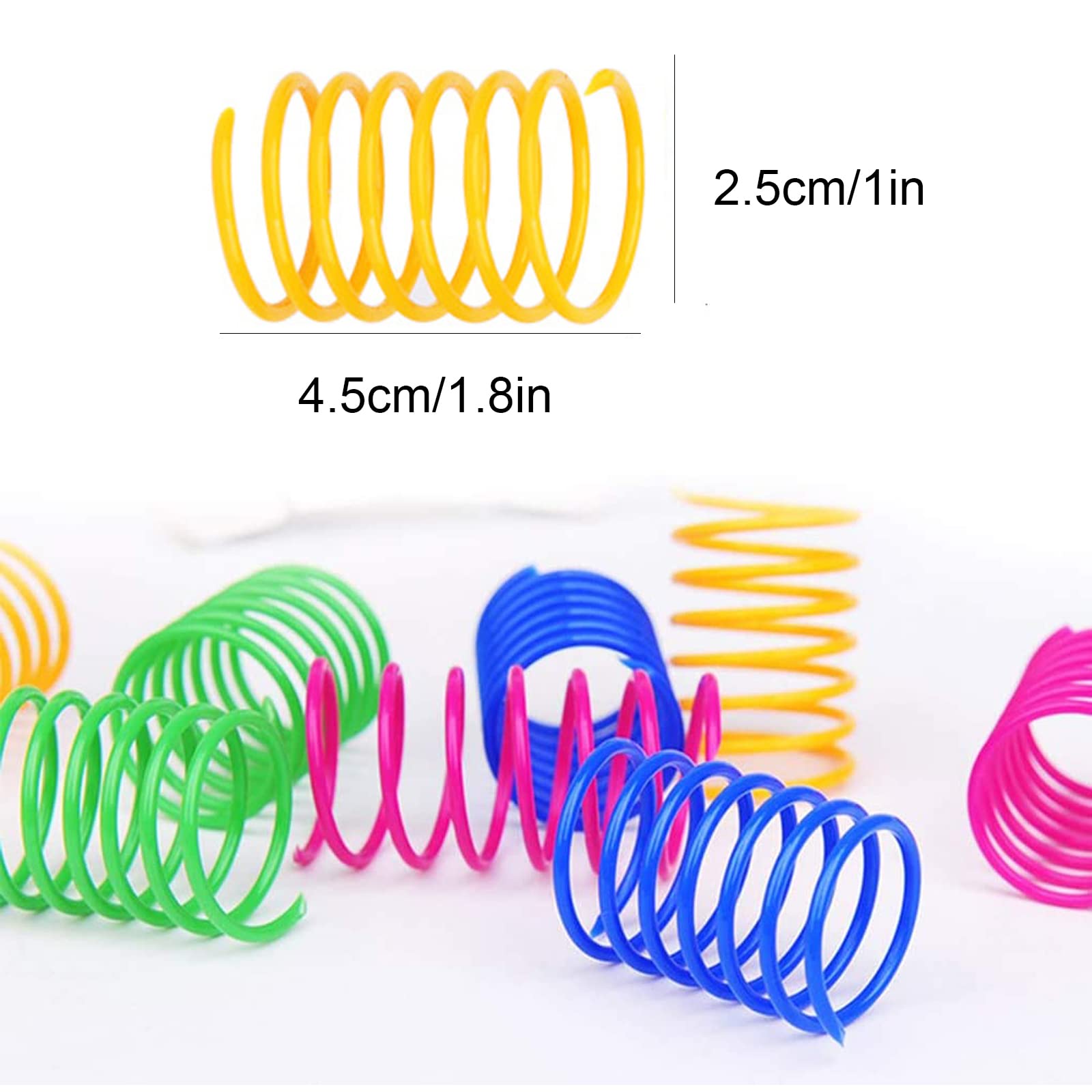Aimicoca 120 Pack Cat Spring Toy - Interactive Plastic Coils For Indoor Cats, Colorful Spiral Springs For Swatting, Biting, Hunt